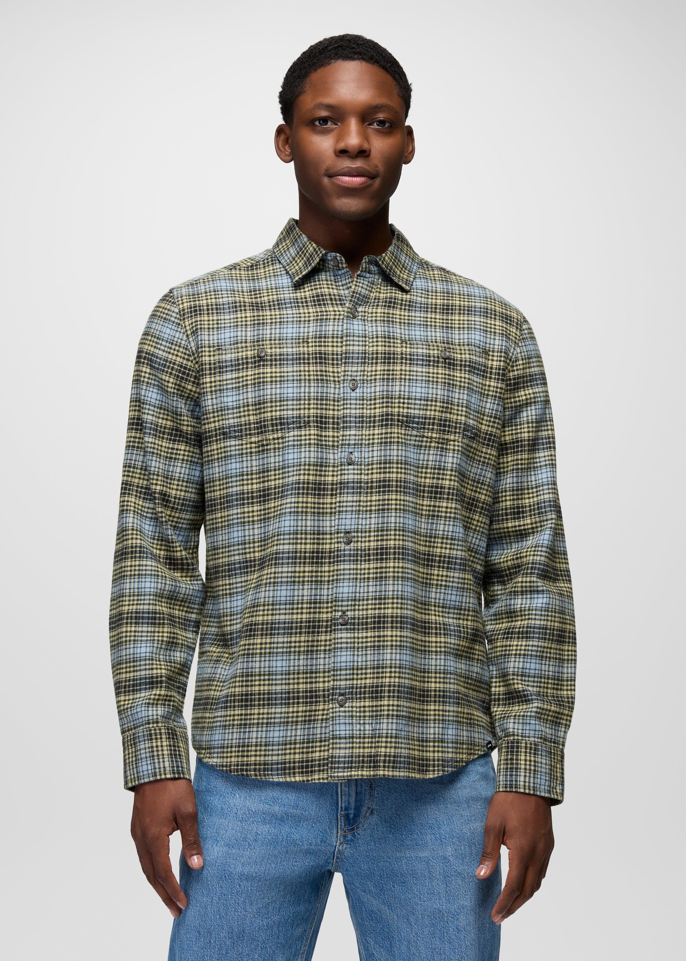 Mens prAna Dolberg Flannel Shirt - Black