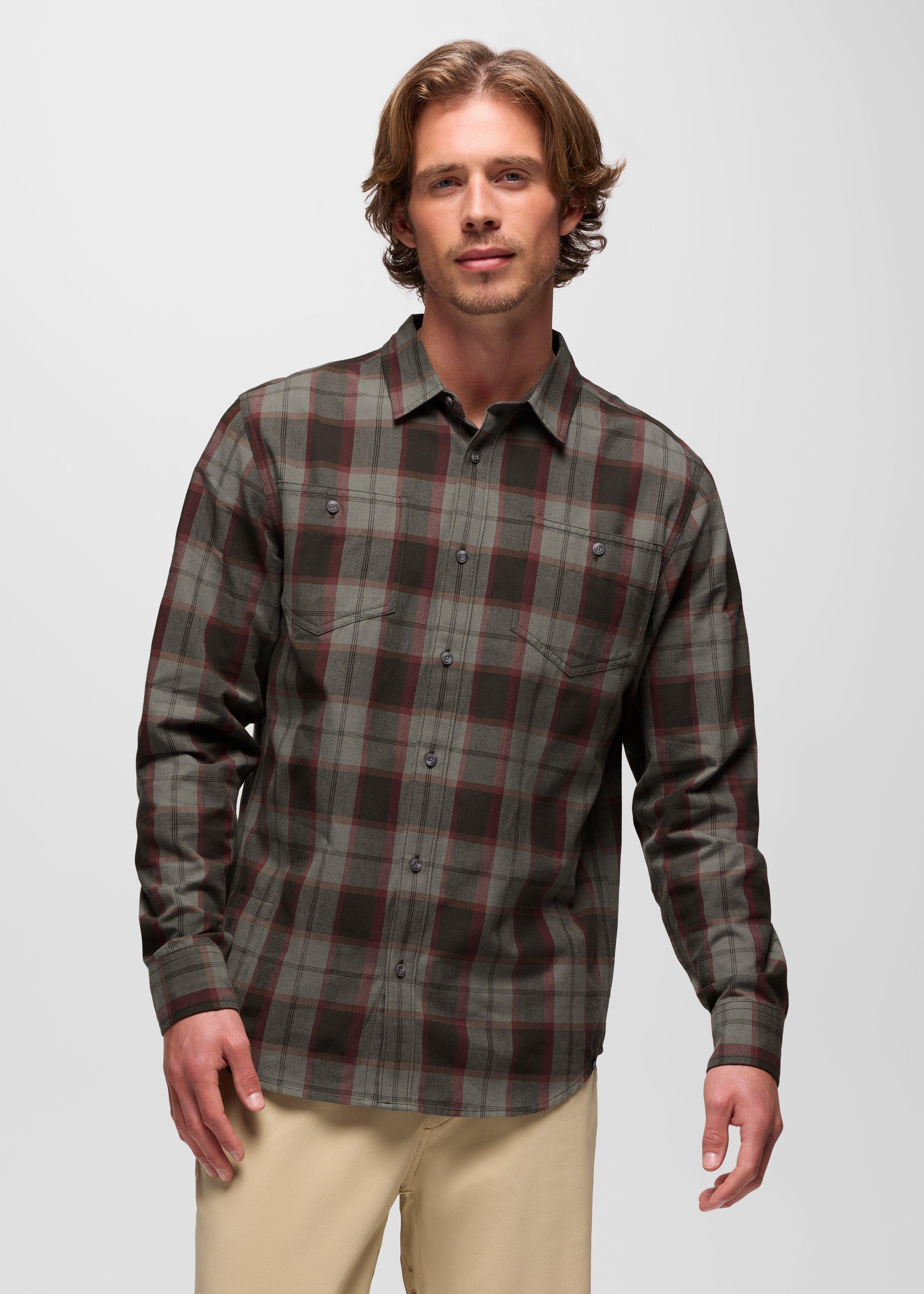 Mens prAna Dolberg Flannel Shirt - Nori