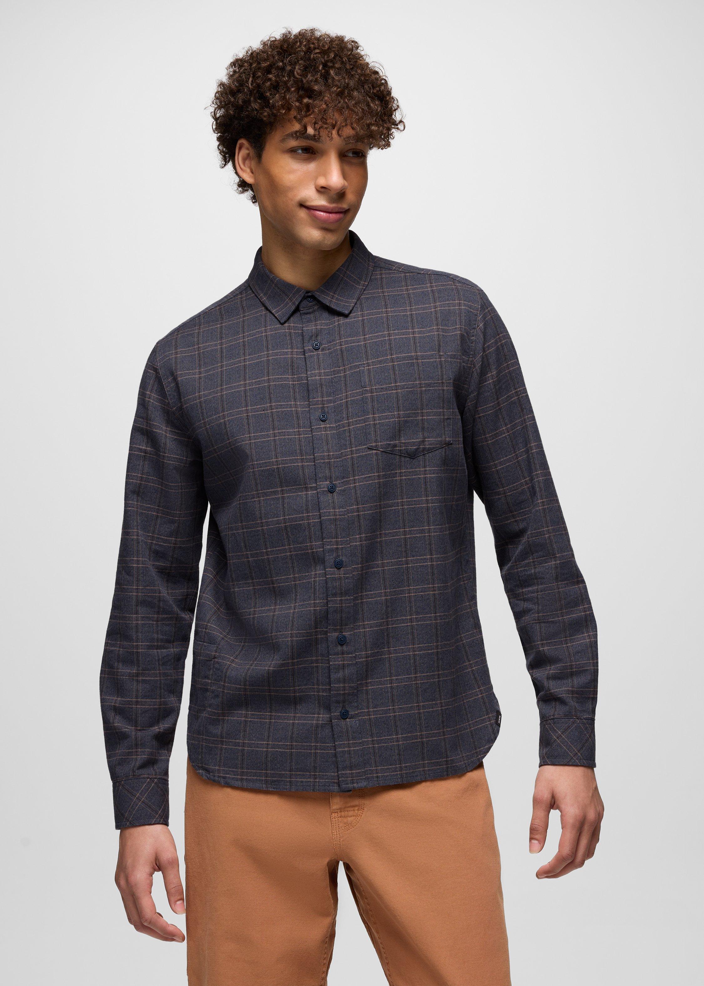 Mens prAna Los Feliz Flannel Shirt - Capulet Blue