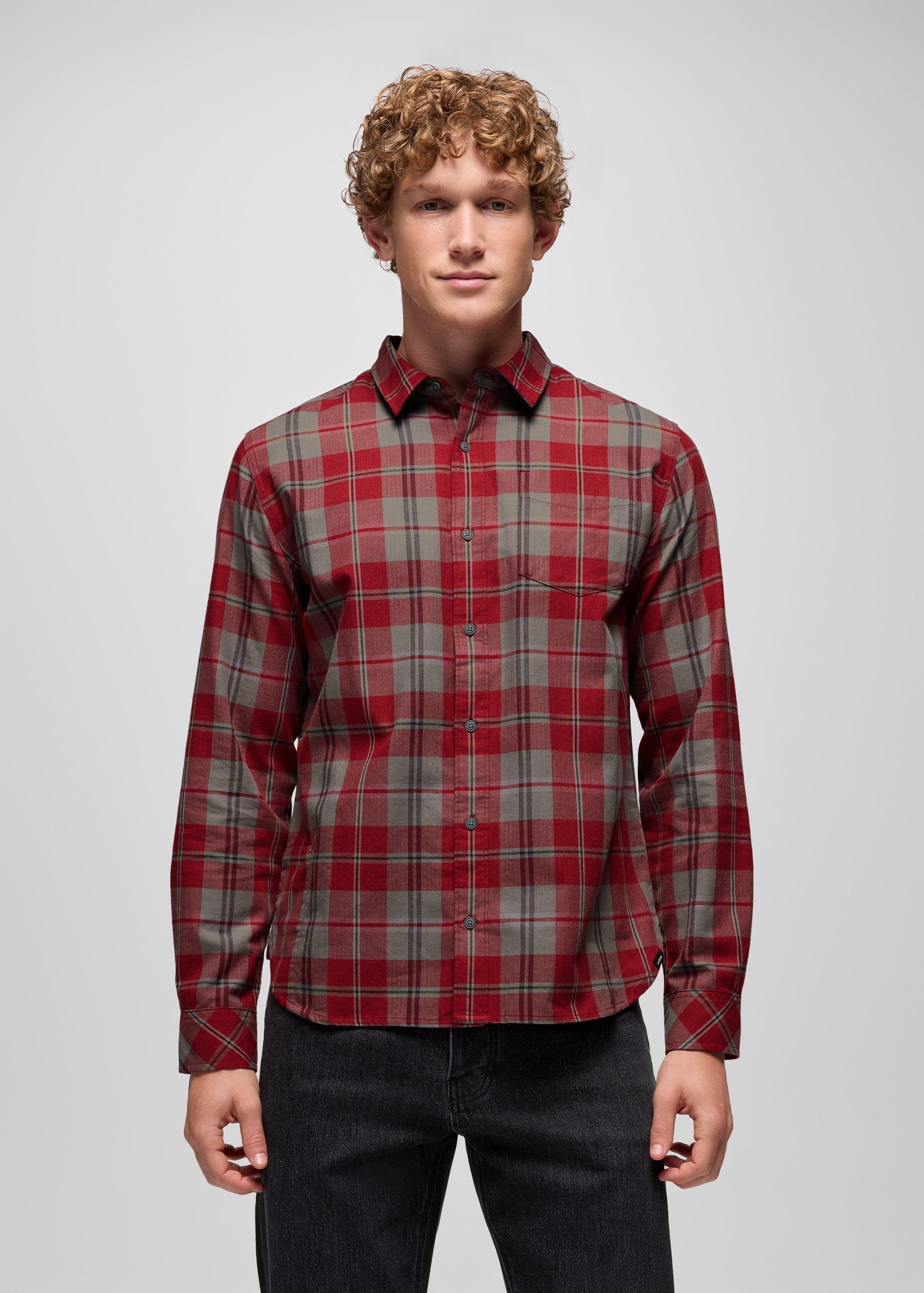 Mens prAna Los Feliz Flannel Shirt - Retrograde