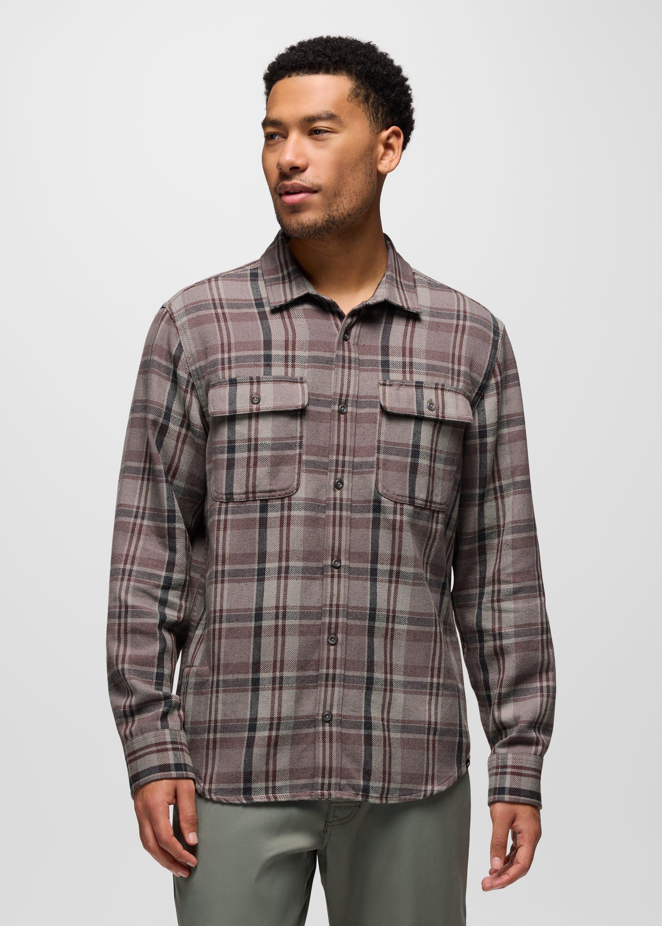 Mens prAna Westbrook Flannel Shirt - Quarry