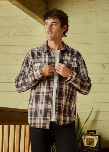 Westbrook Flannel Shirt, Color: Deep Vino, image 2
