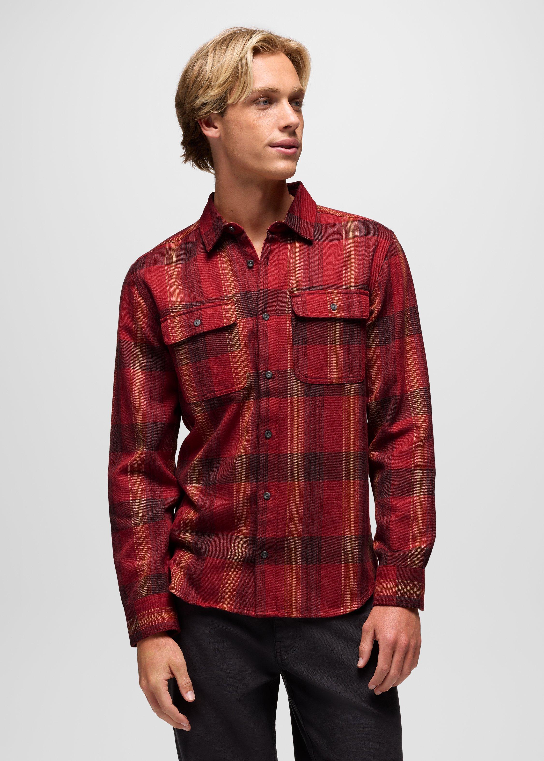 Mens prAna Westbrook Flannel Shirt - Retrograde