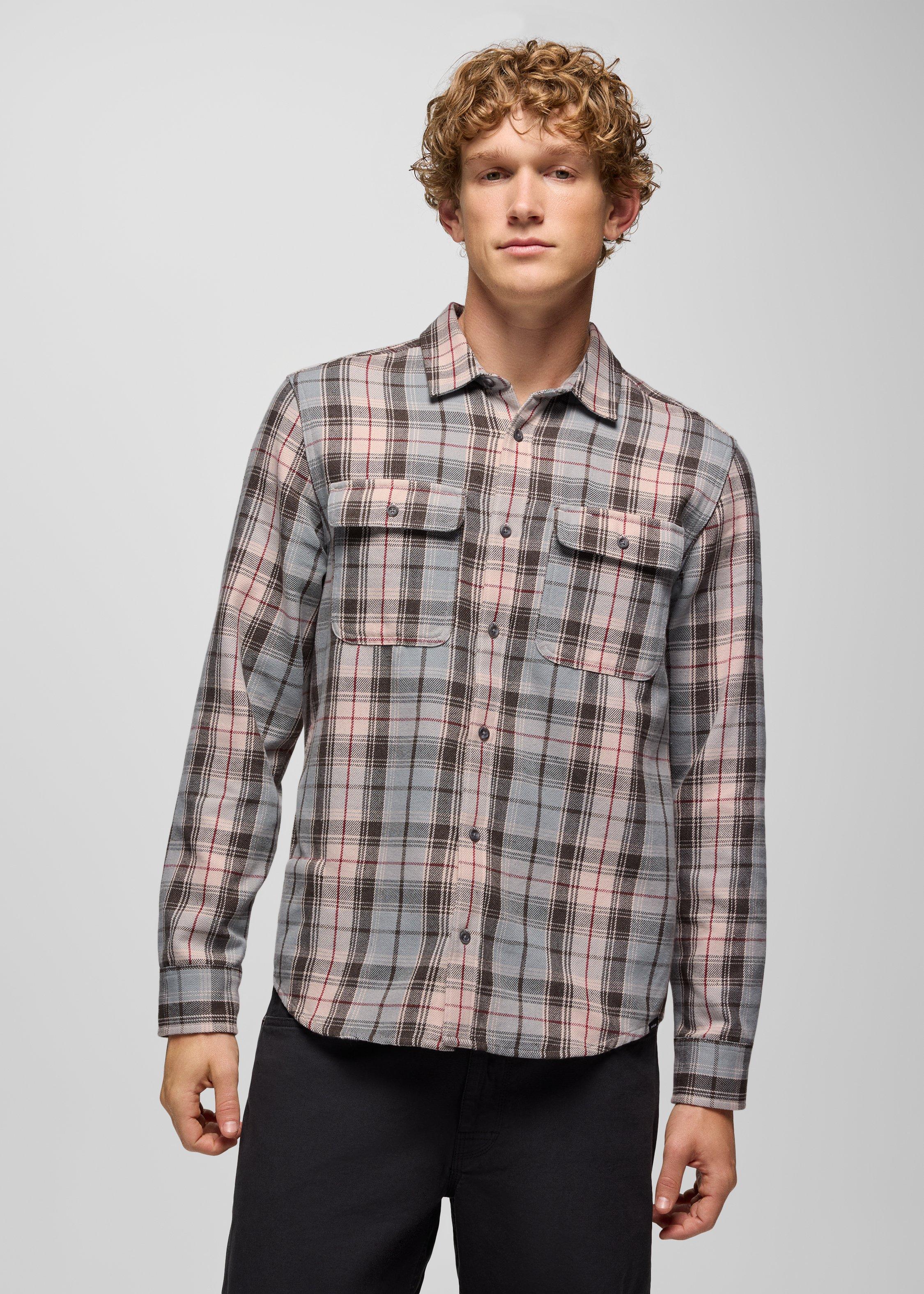 Mens prAna Westbrook Flannel Shirt - Hush