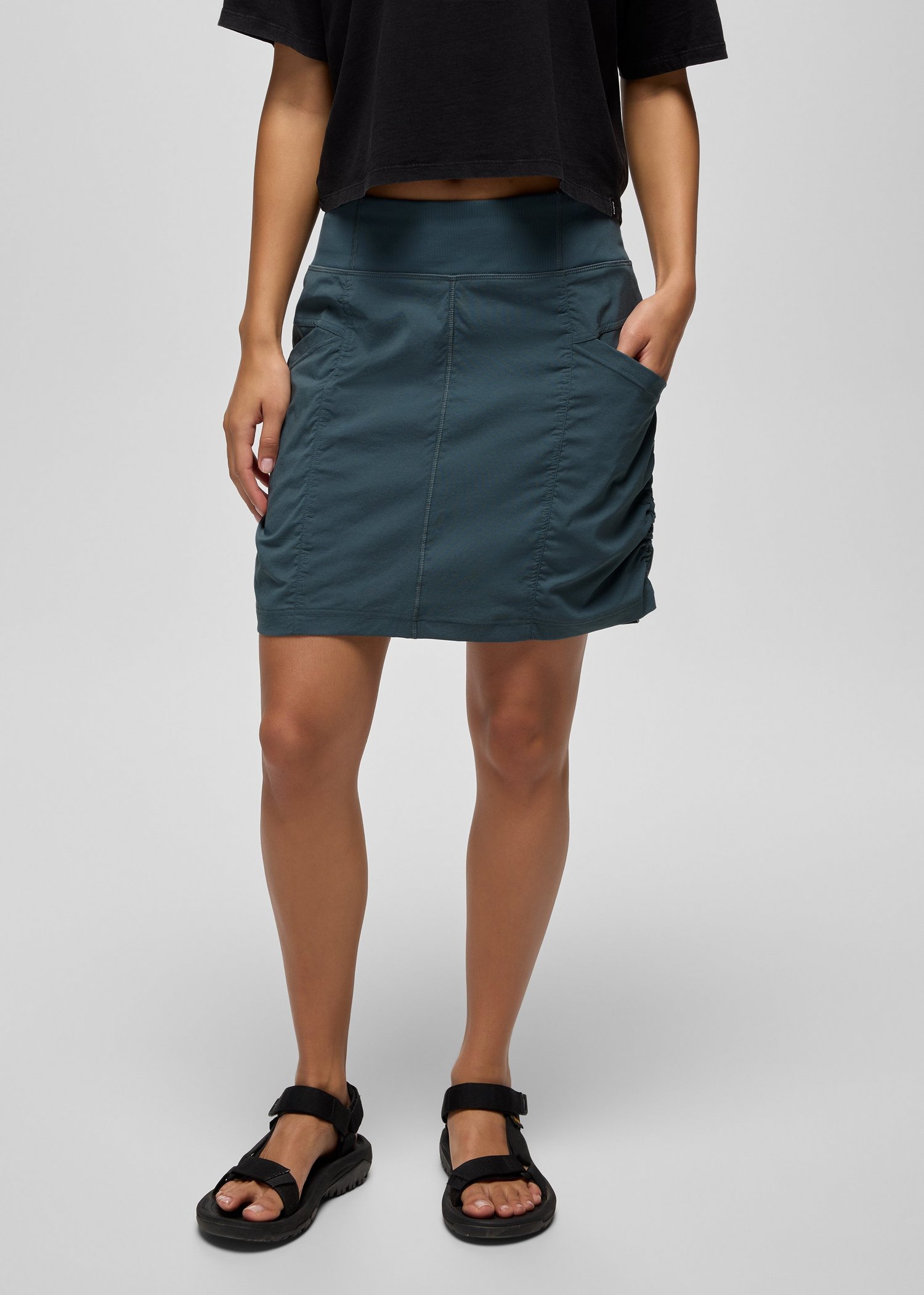 Womens prAna Koen Skort - Grey Blue