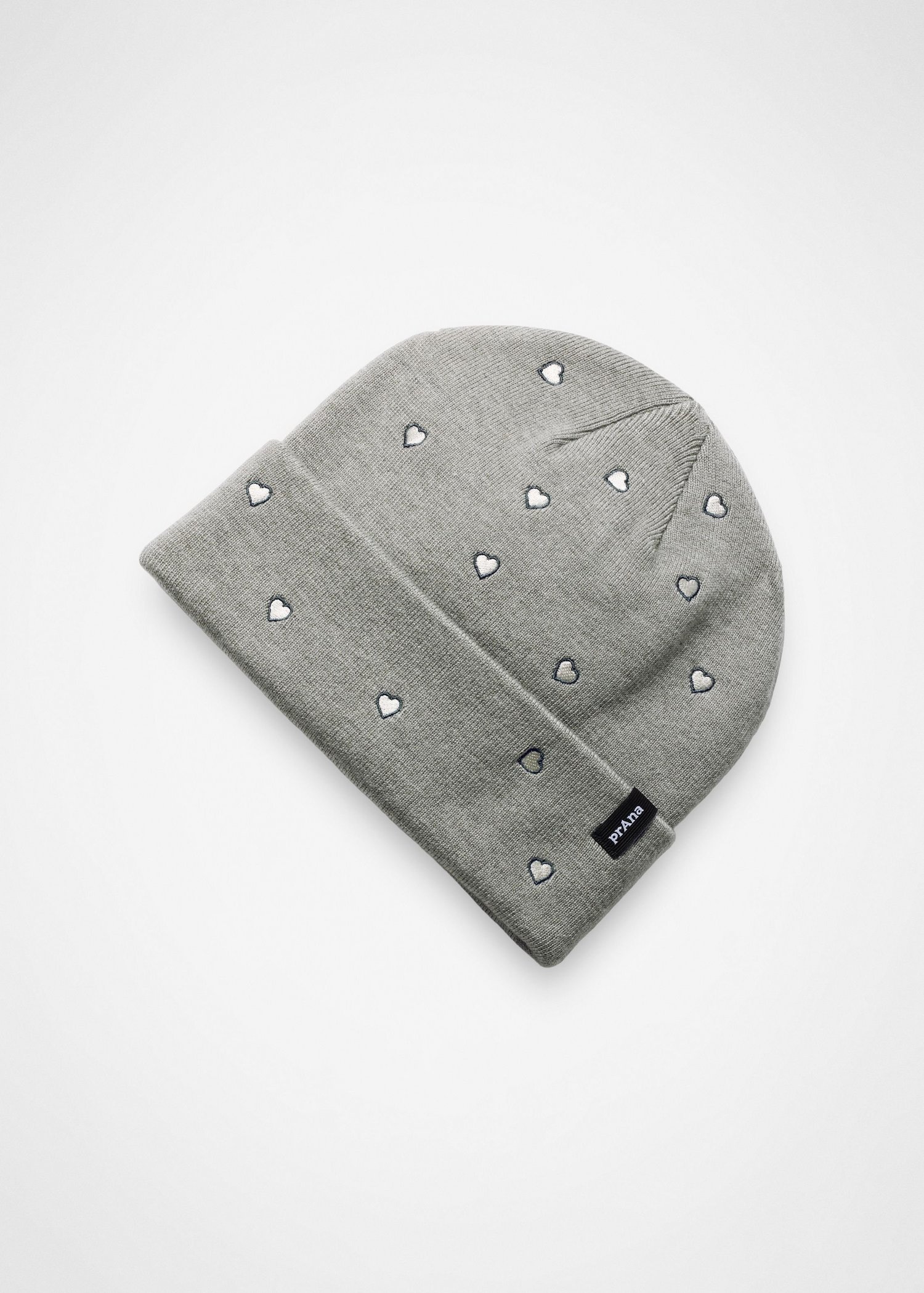 Gender Neutral prAna Wild Now Beanie - Heather Grey Hearts