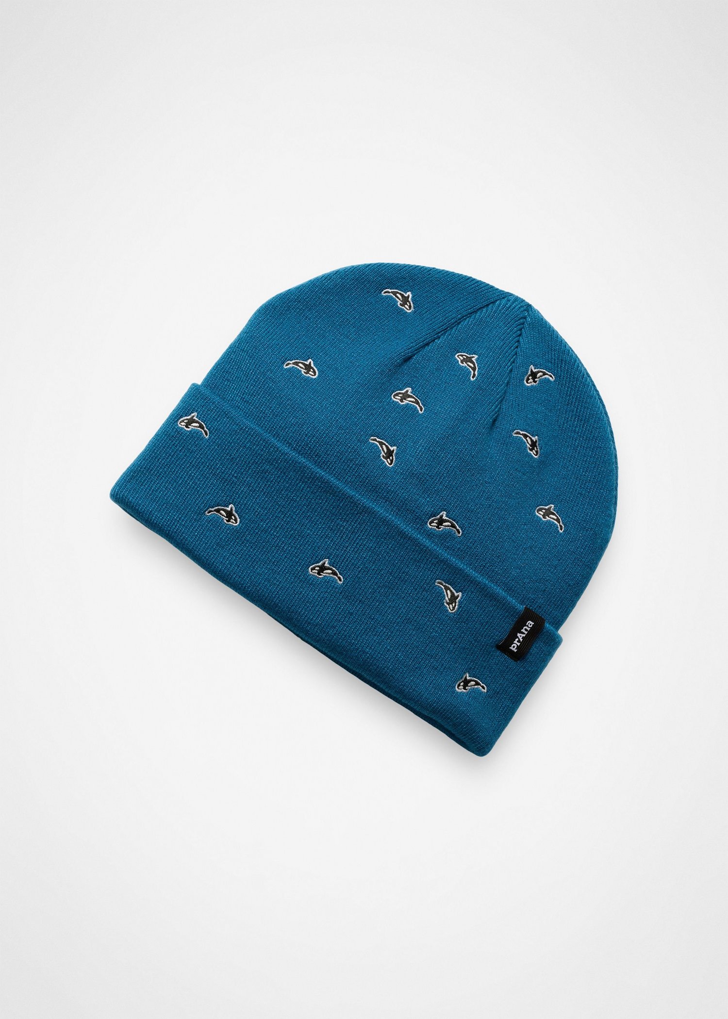Gender Neutral prAna Wild Now Beanie - Blue Coral Orcas