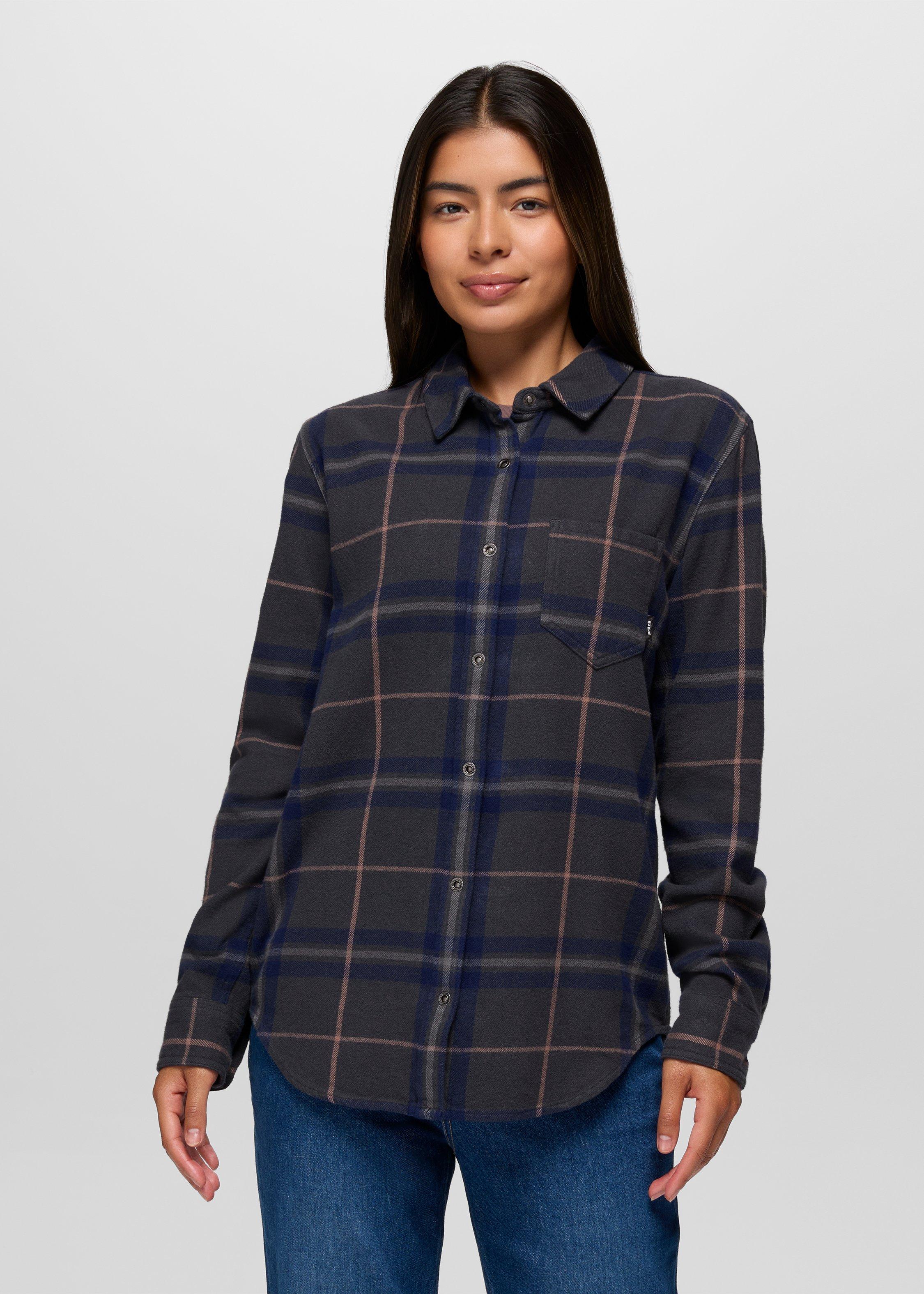 Womens prAna Golden Canyon Flannel - Black
