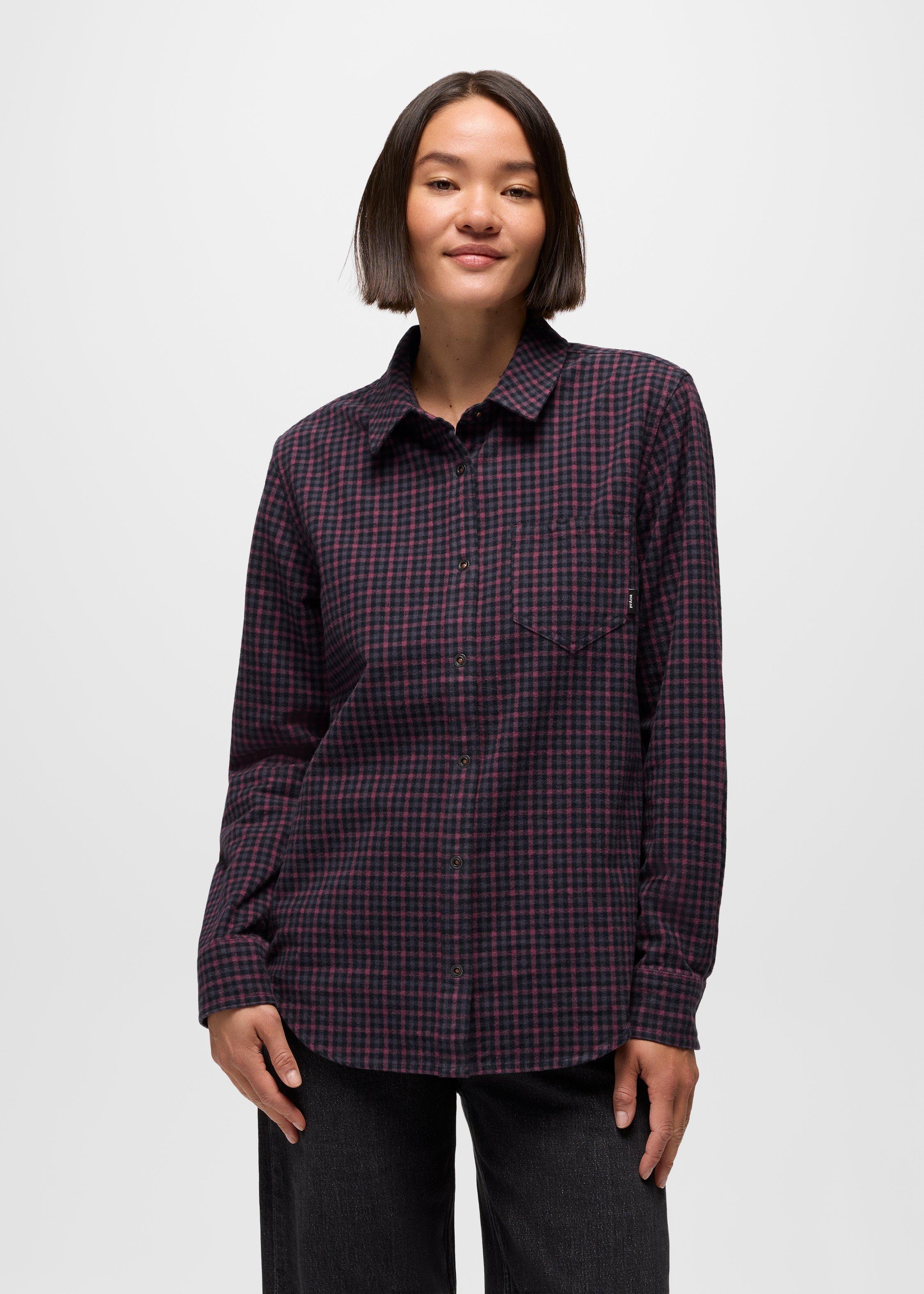 Womens prAna Golden Canyon Flannel - Vino
