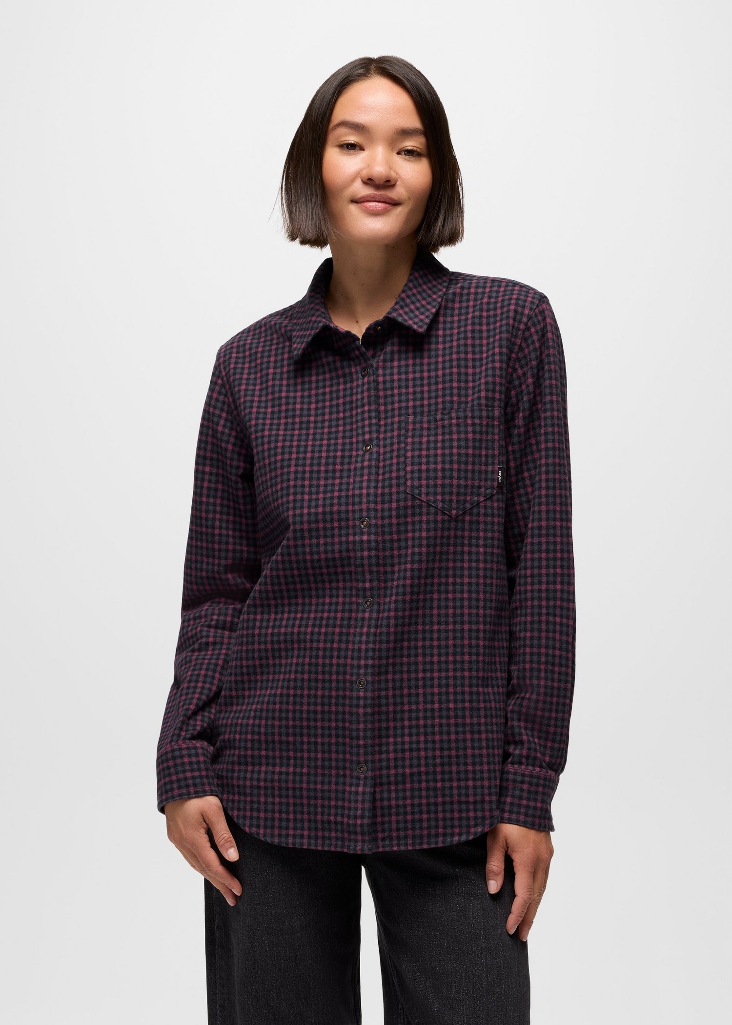 Womens prAna Golden Canyon Flannel - Vino