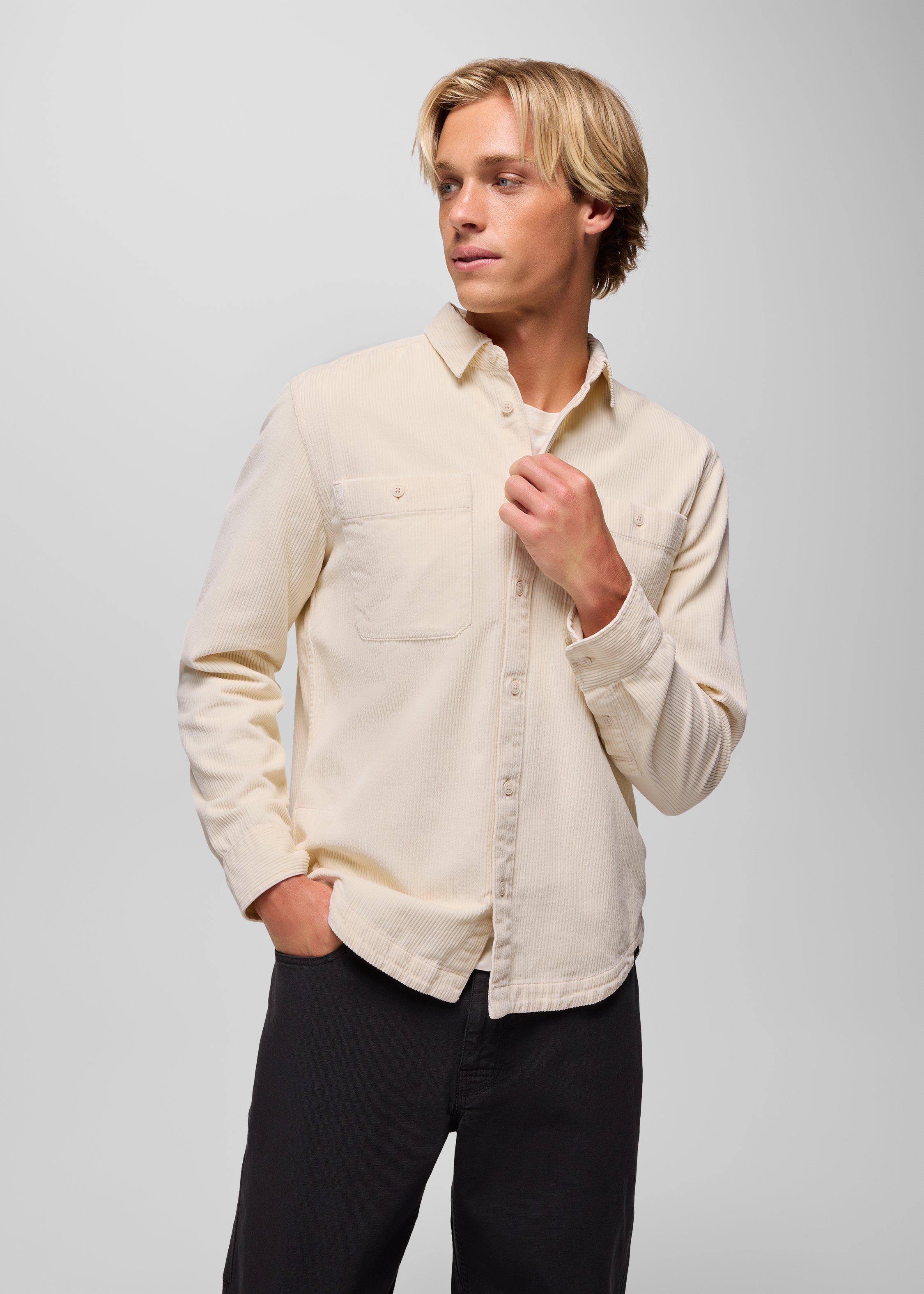 Mens prAna Ridgecrest Long Sleeve - Canvas