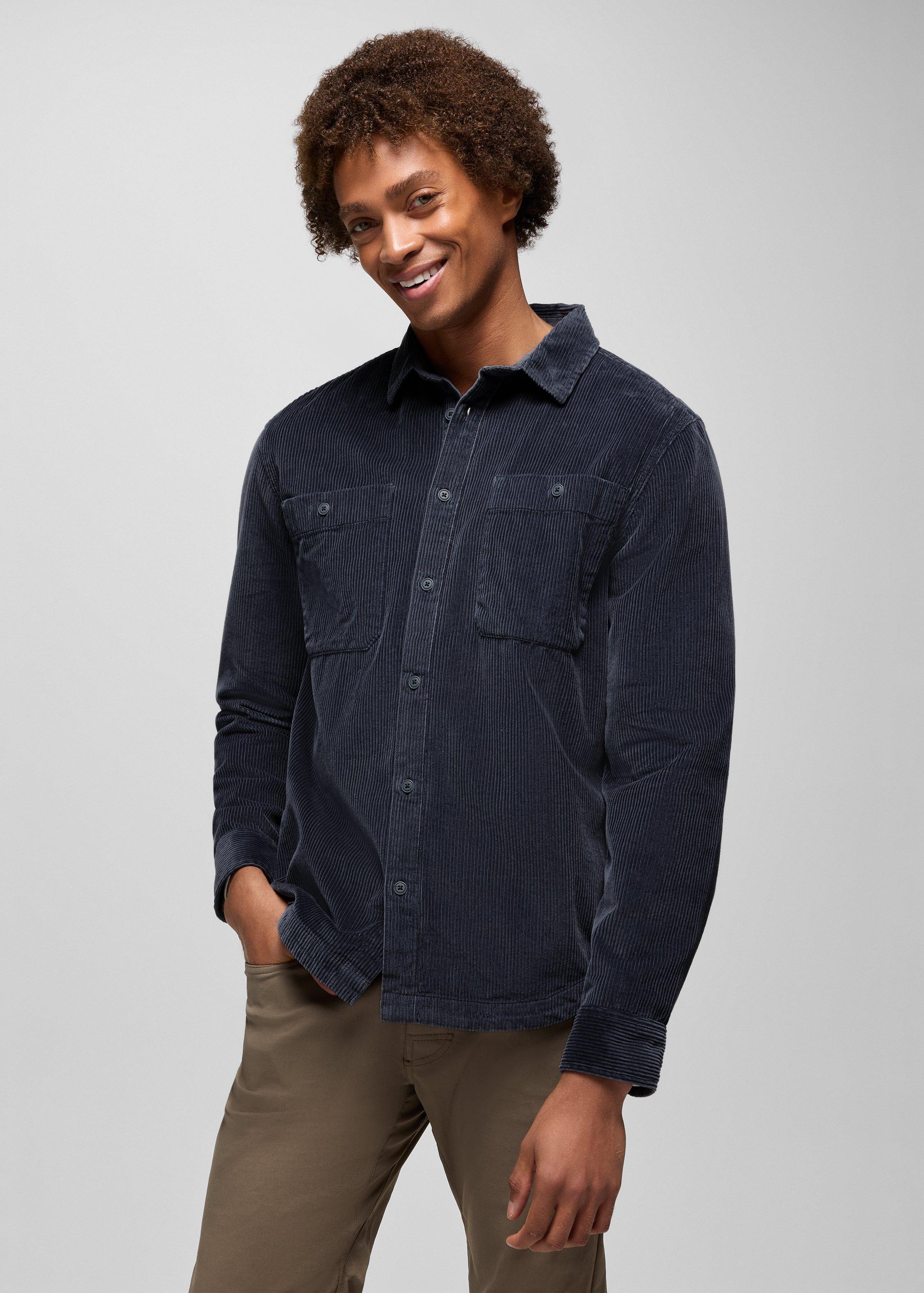 Mens prAna Ridgecrest Long Sleeve - Thundercloud