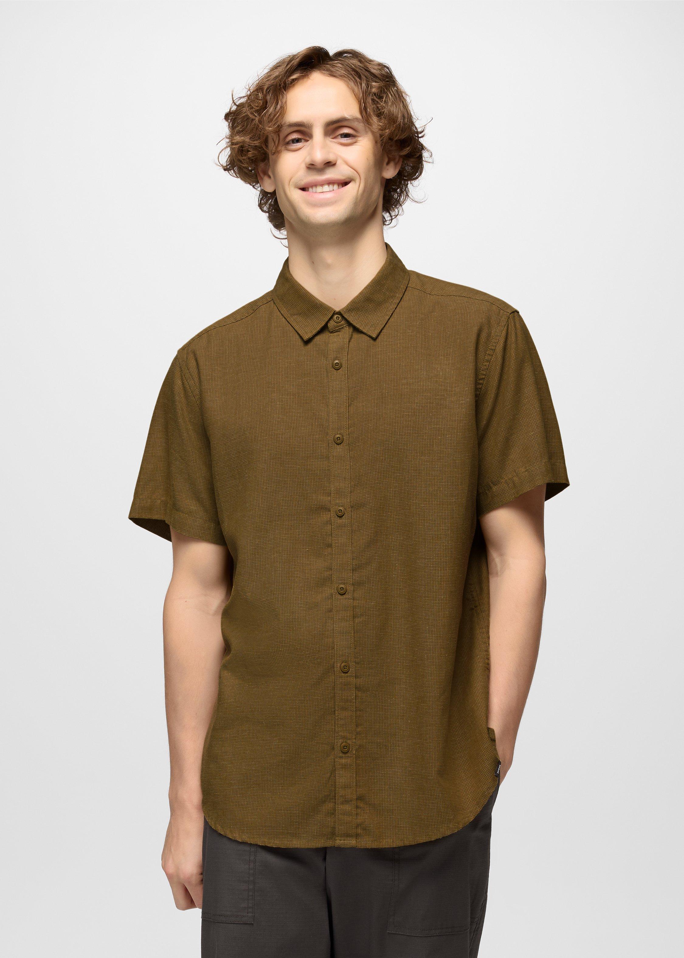 Mens prAna Lindores Shirt - Retro Olive
