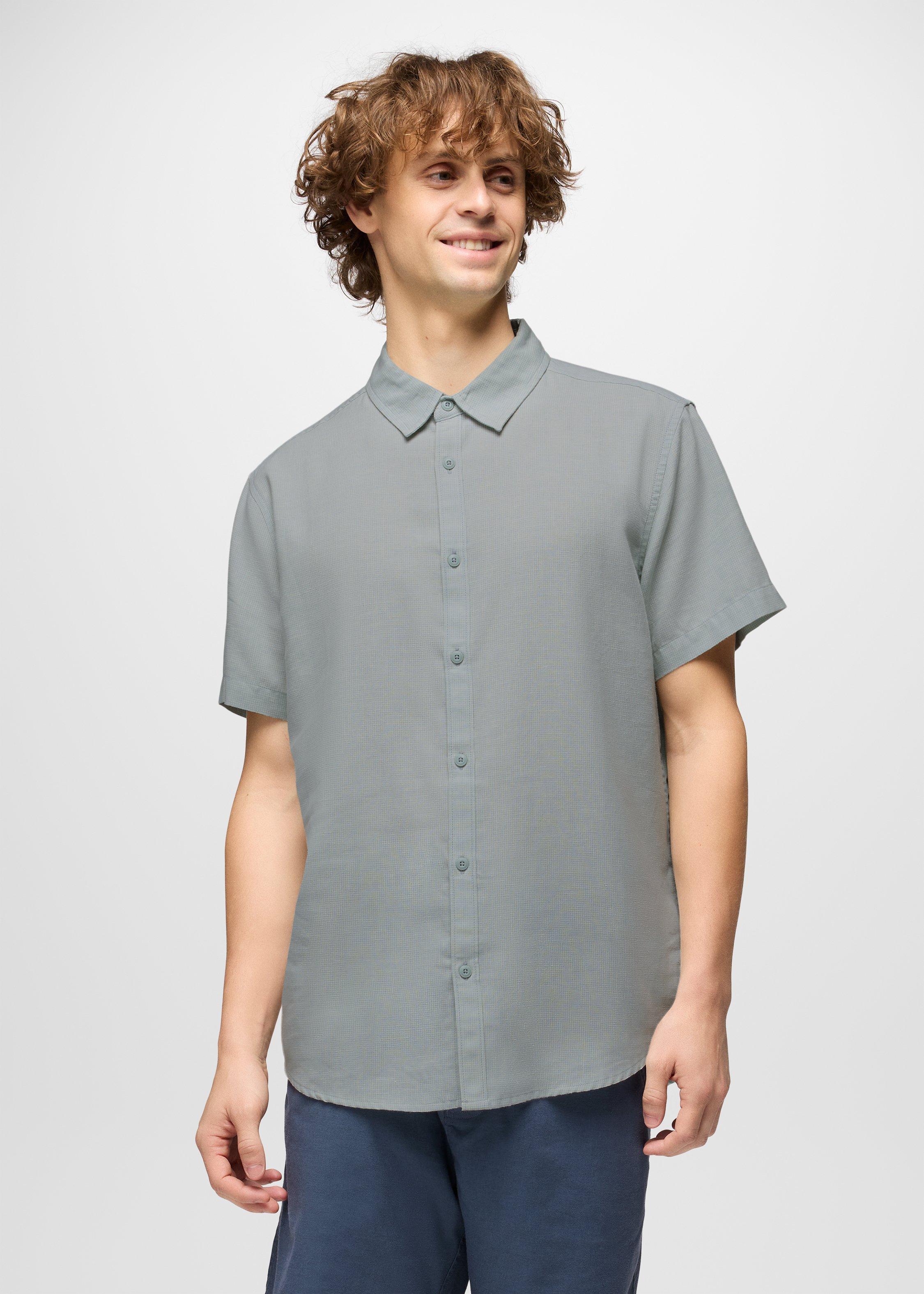 Mens prAna Lindores Shirt - Saltwater