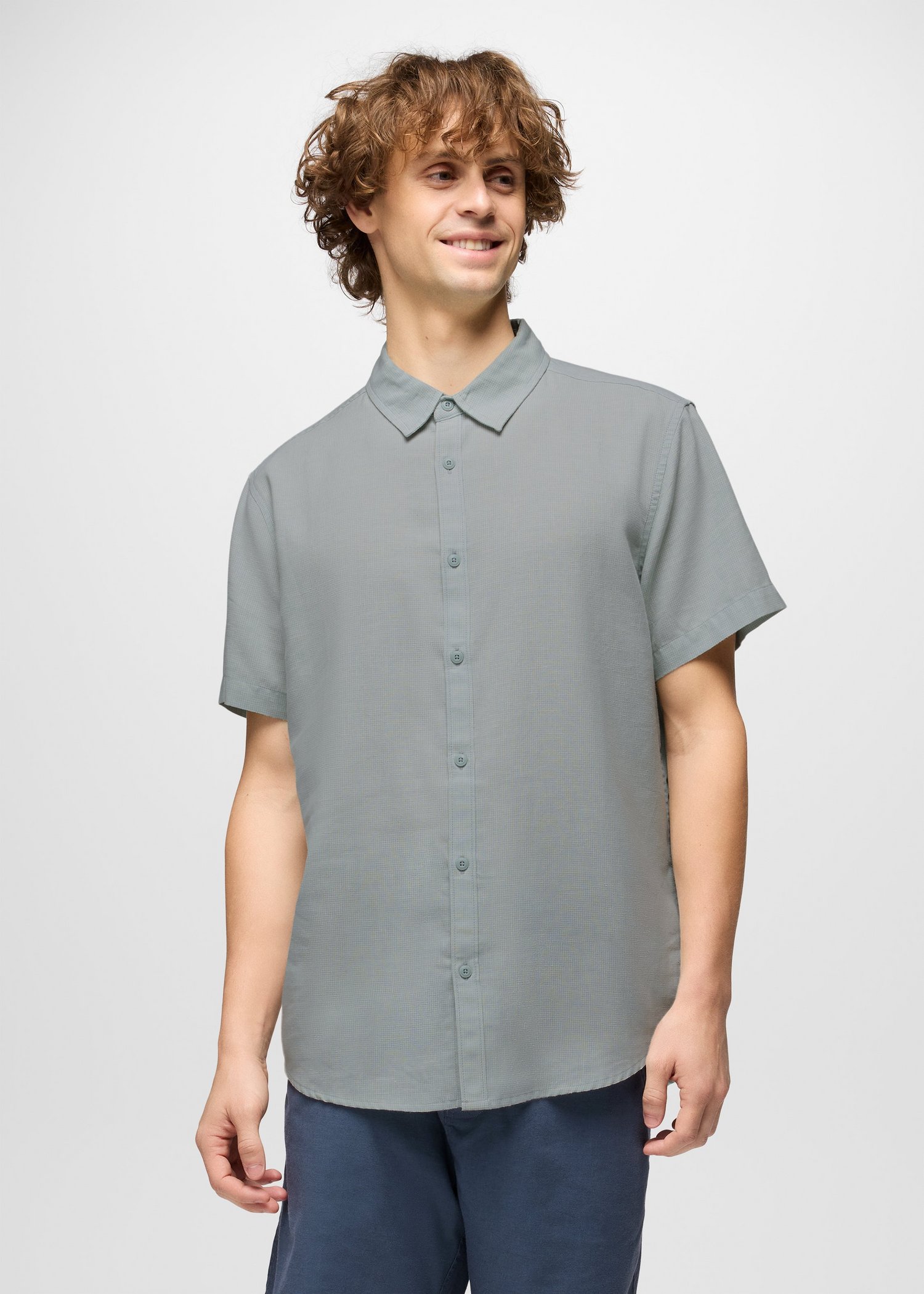 Mens prAna Lindores Shirt - Saltwater