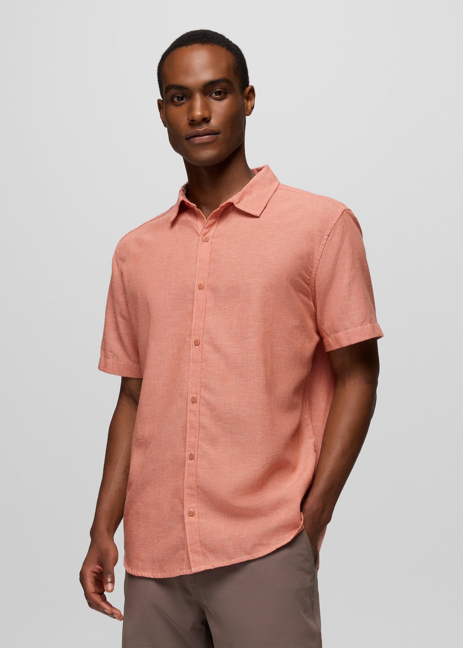 Mens prAna Lindores Shirt - Lychee