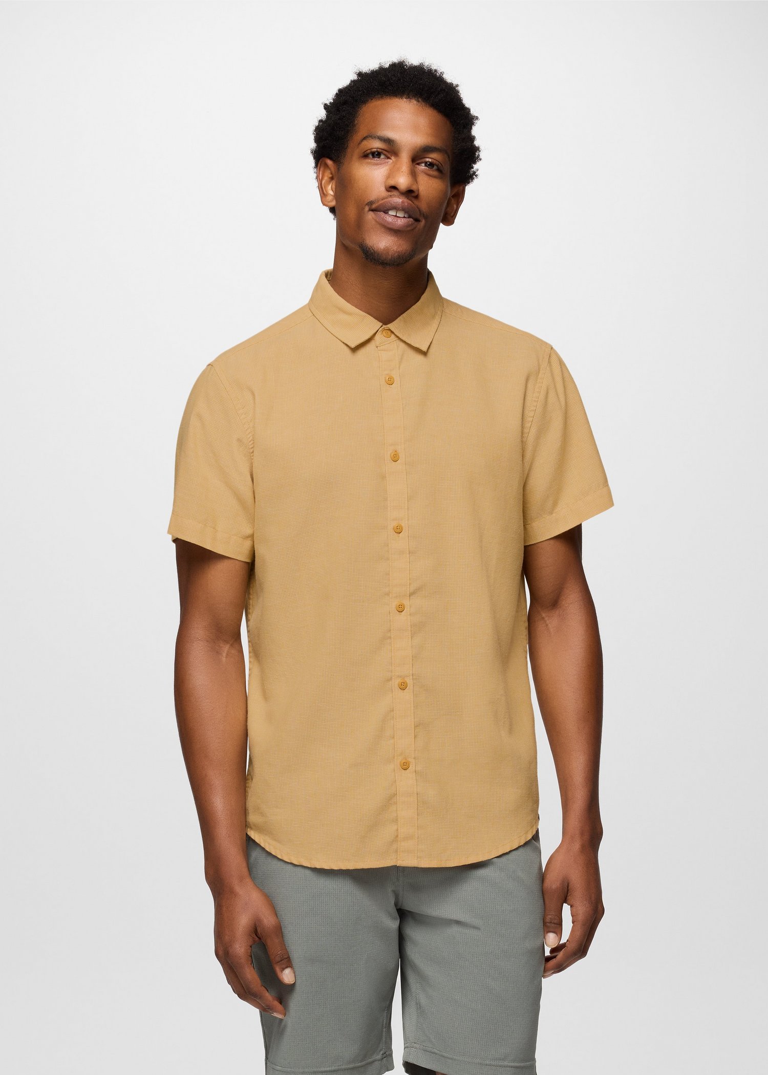 Mens prAna Lindores Shirt - Pollen