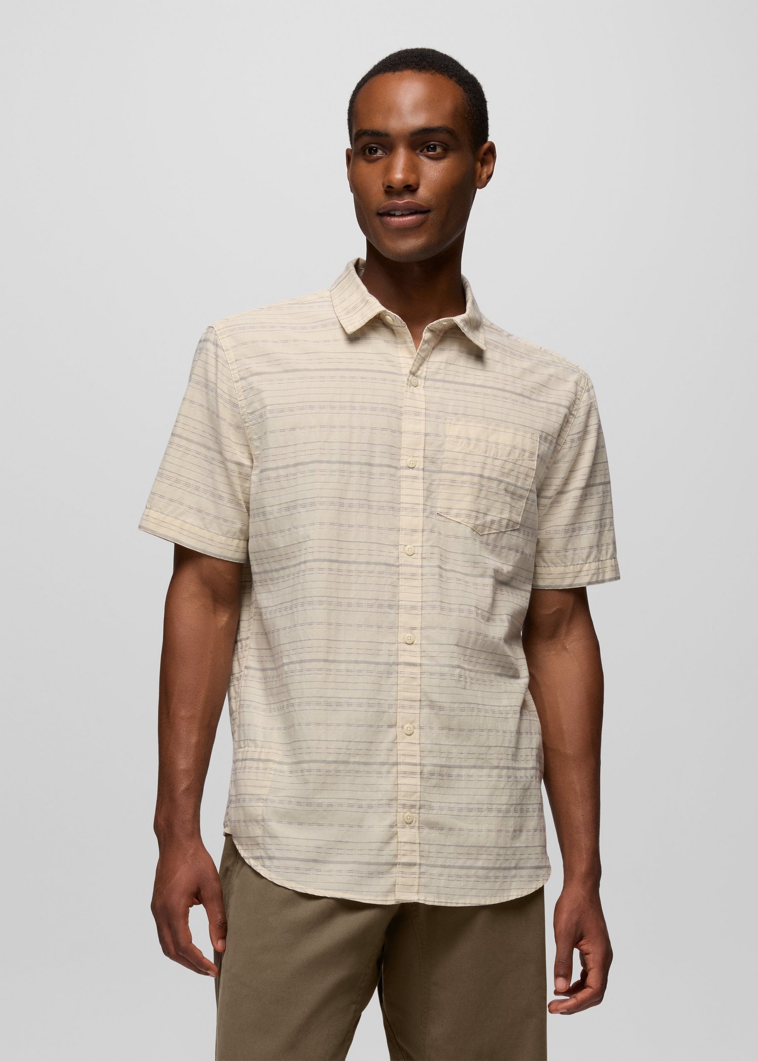 Mens prAna Groveland Shirt - Beach Pebble