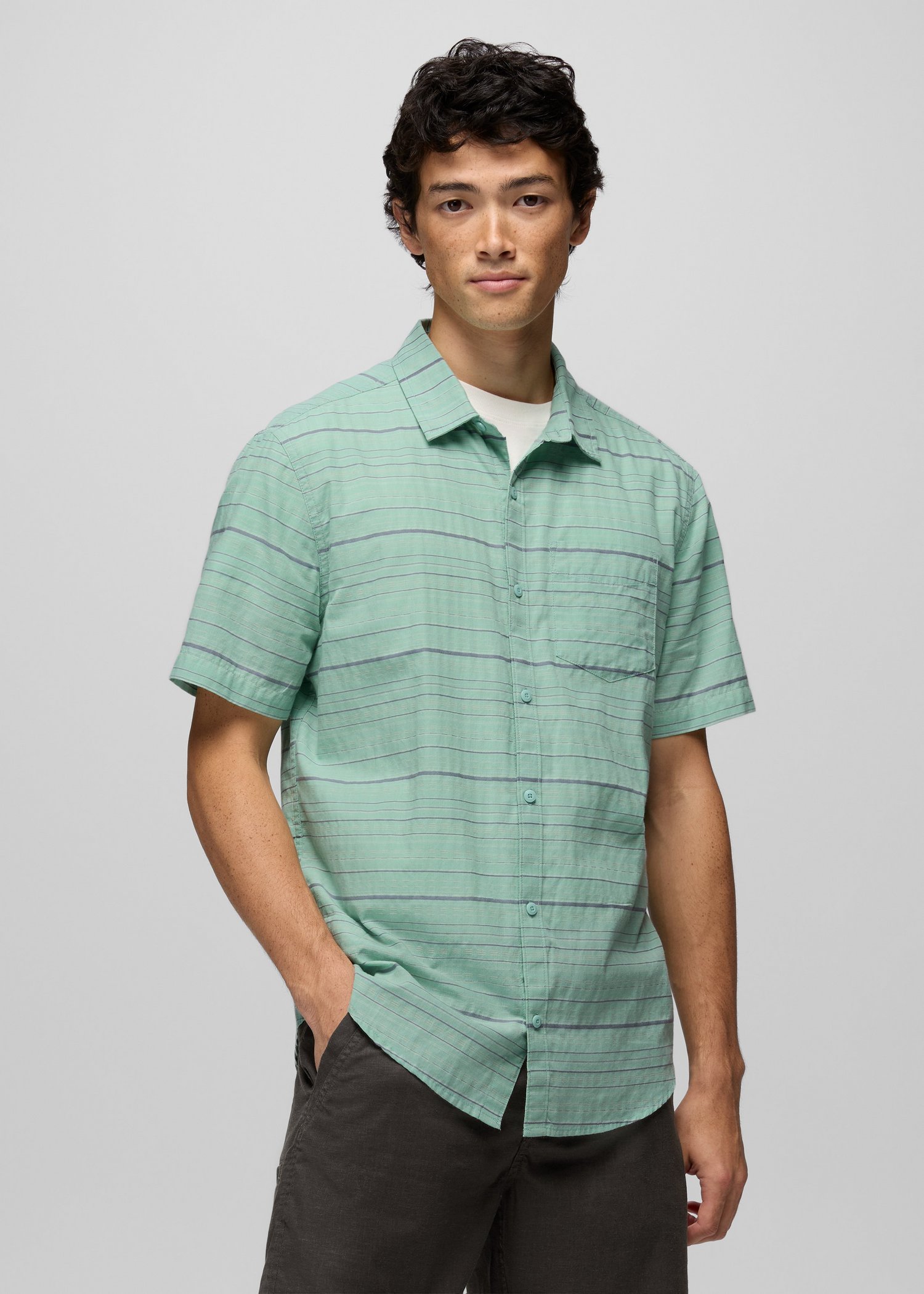 Mens prAna Groveland Shirt - Sea Glass