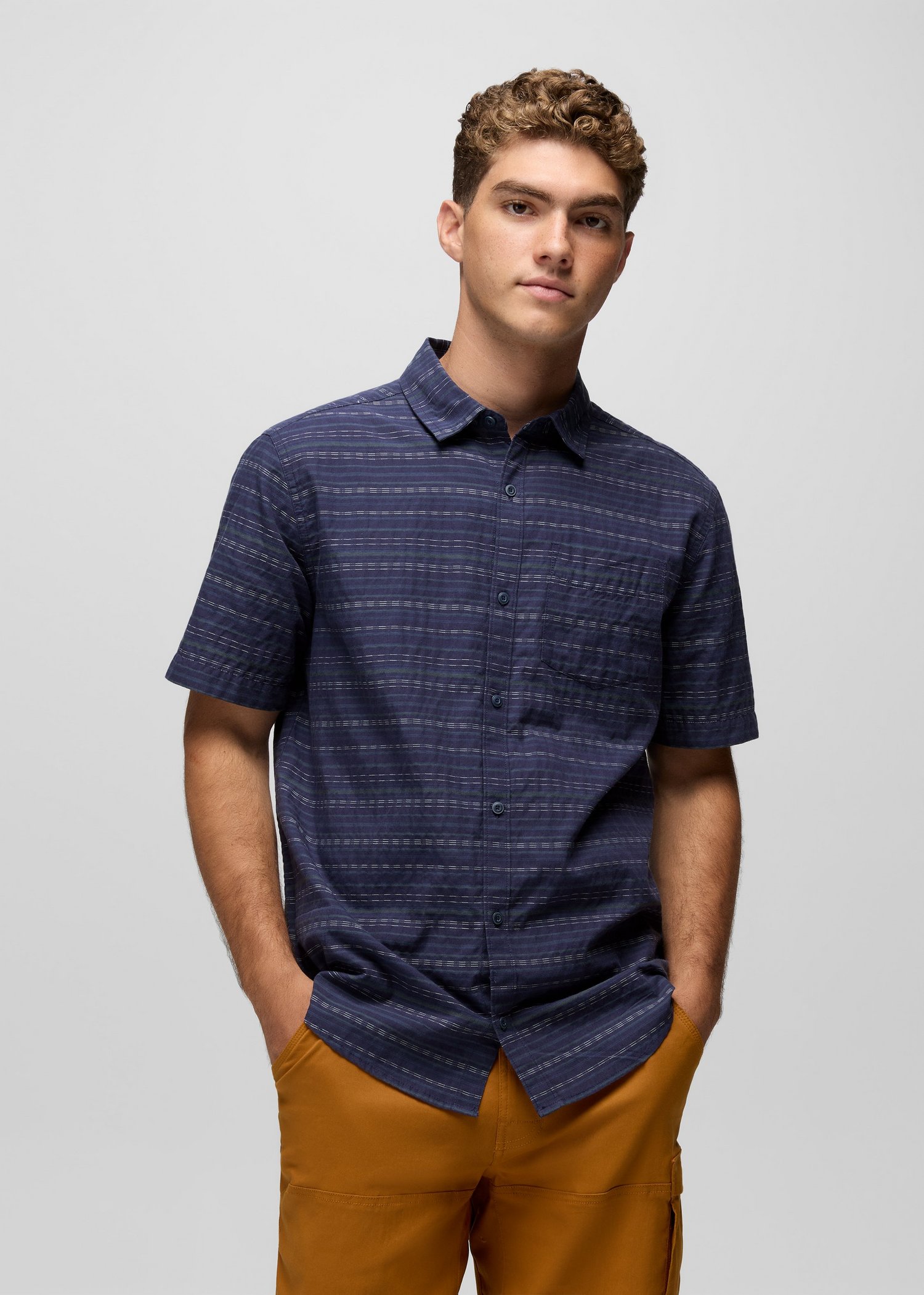 Mens prAna Groveland Shirt - Nautical