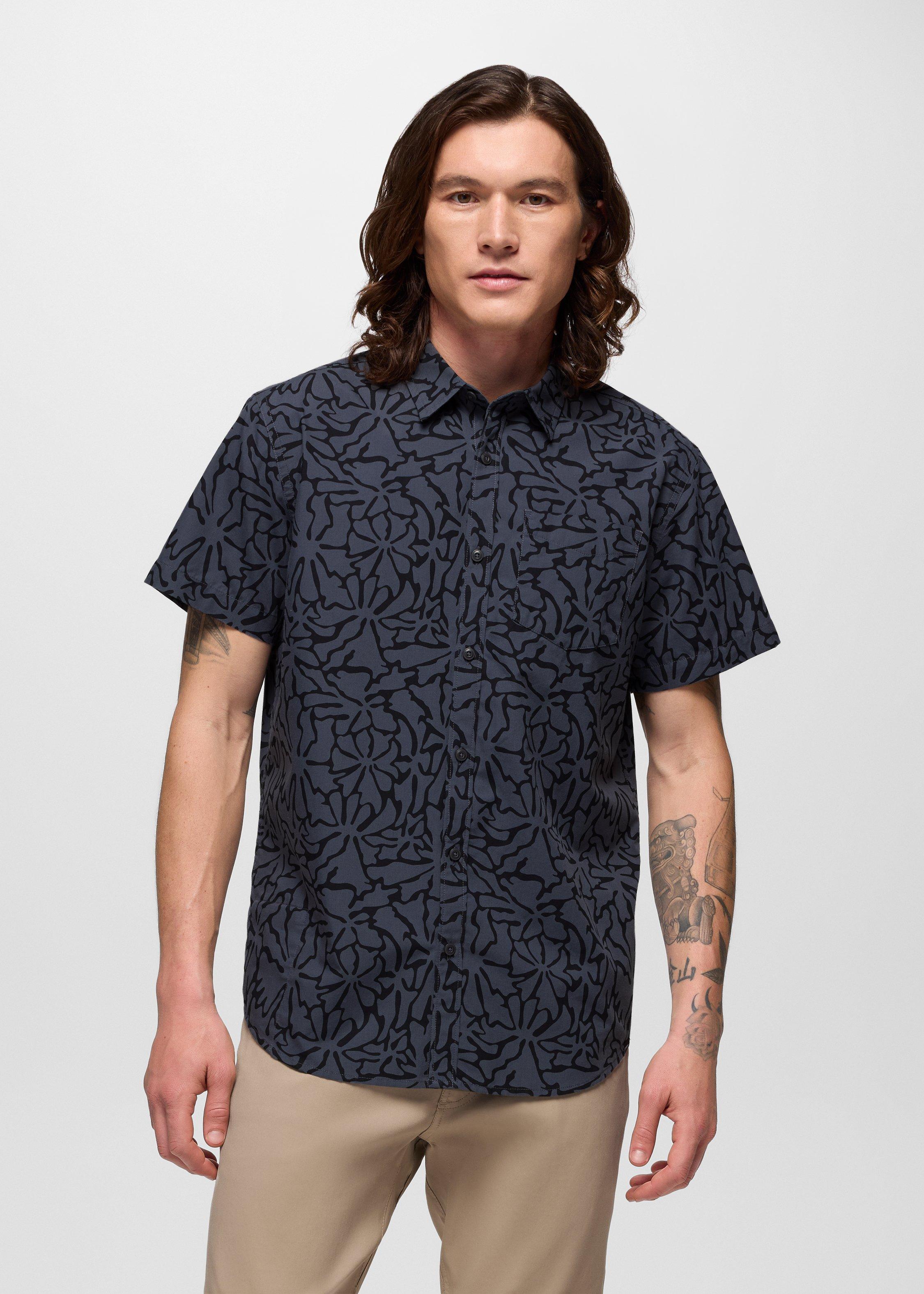 Mens prAna Stimmersee Shirt - Shadow Boogie Bloom
