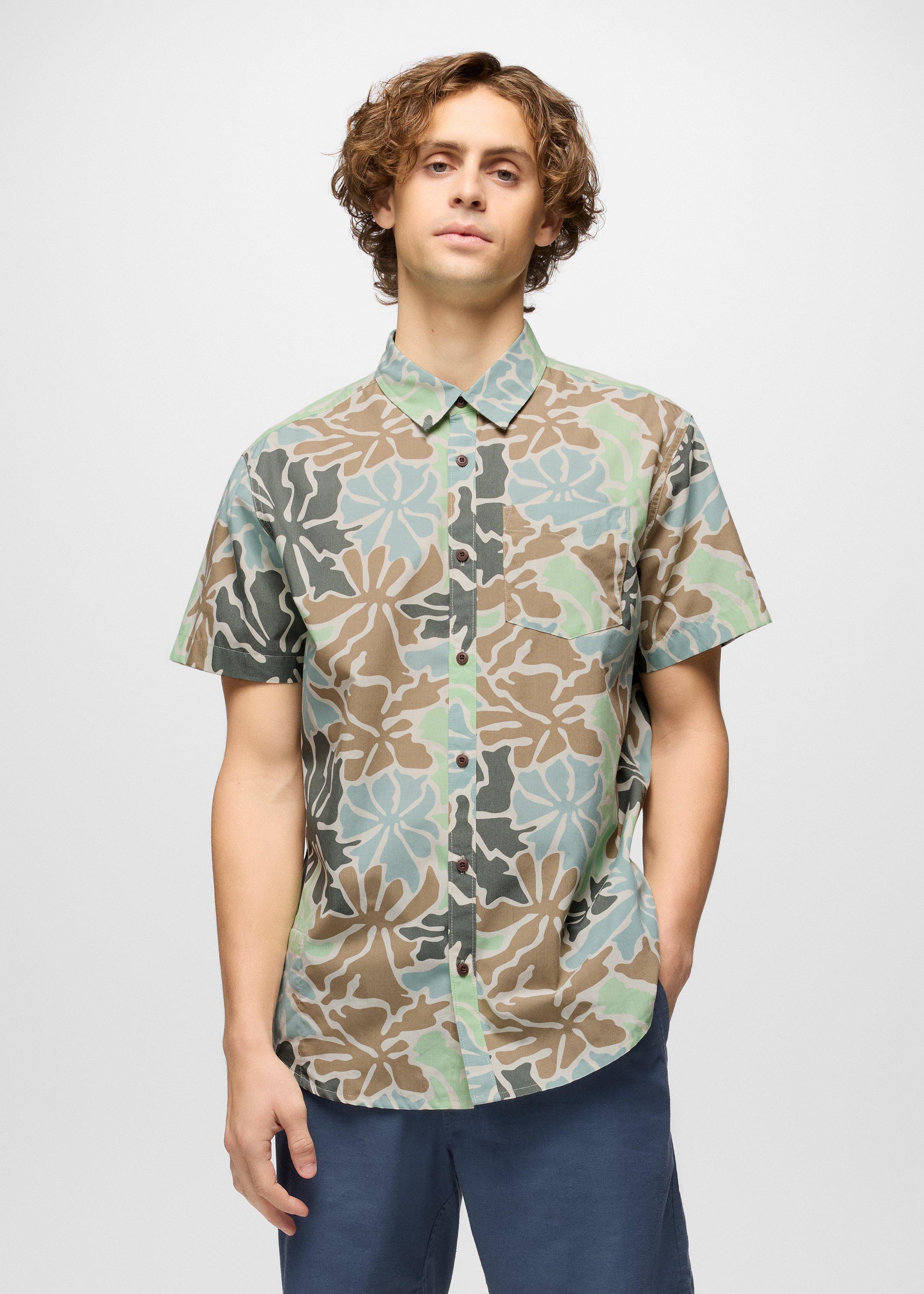 Mens prAna Stimmersee Shirt - Canvas Boogie Bloom