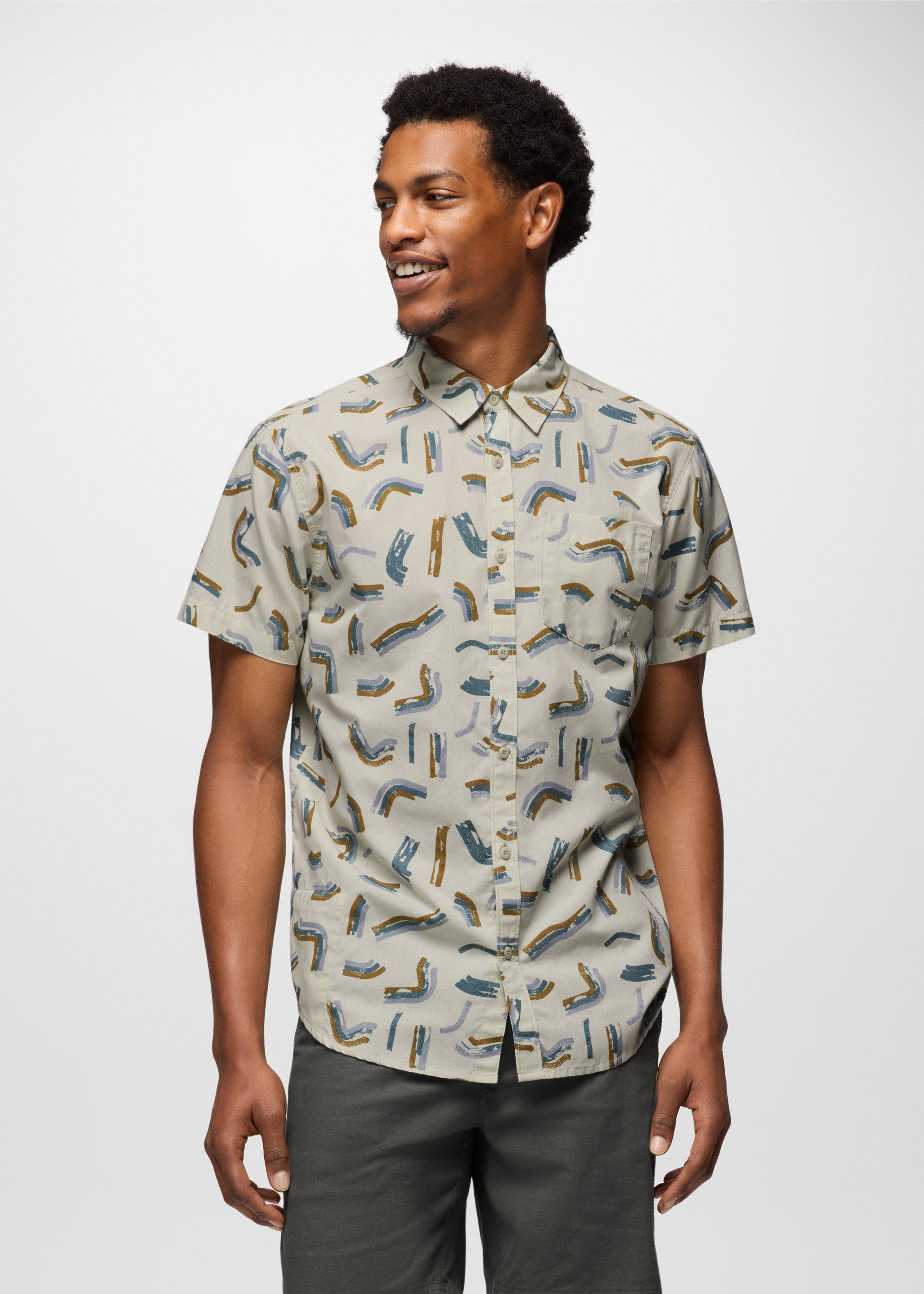 Mens prAna Stimmersee Shirt - Jasmine Cool Beans