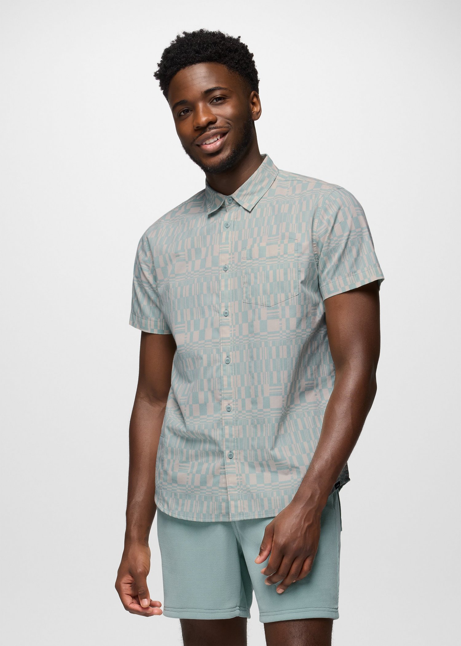 Mens prAna Stimmersee Shirt - Saltwater Drops