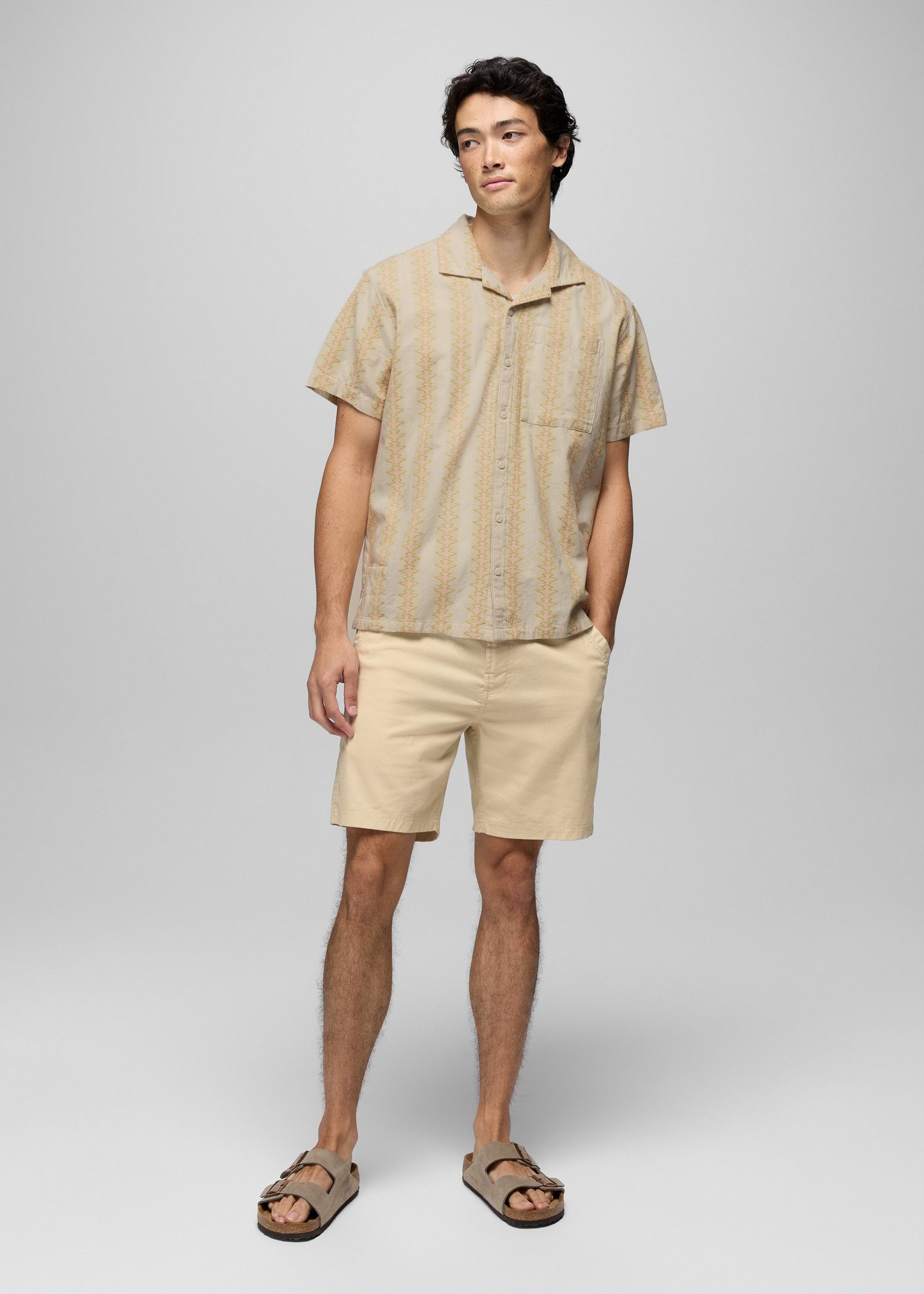 Mens prAna Furrow Short - Beach Pebble