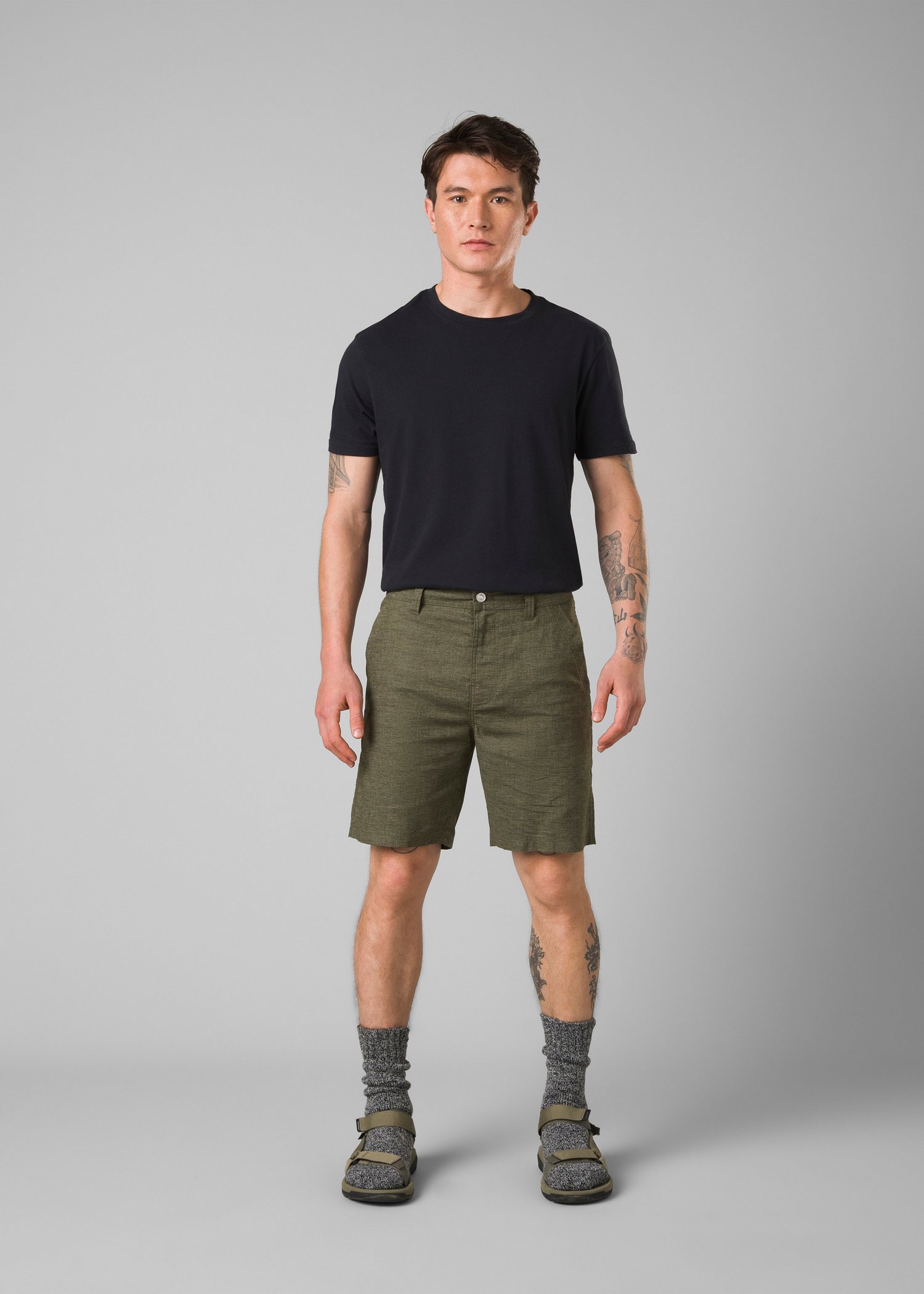 Mens prAna Furrow Short - Cargo Green