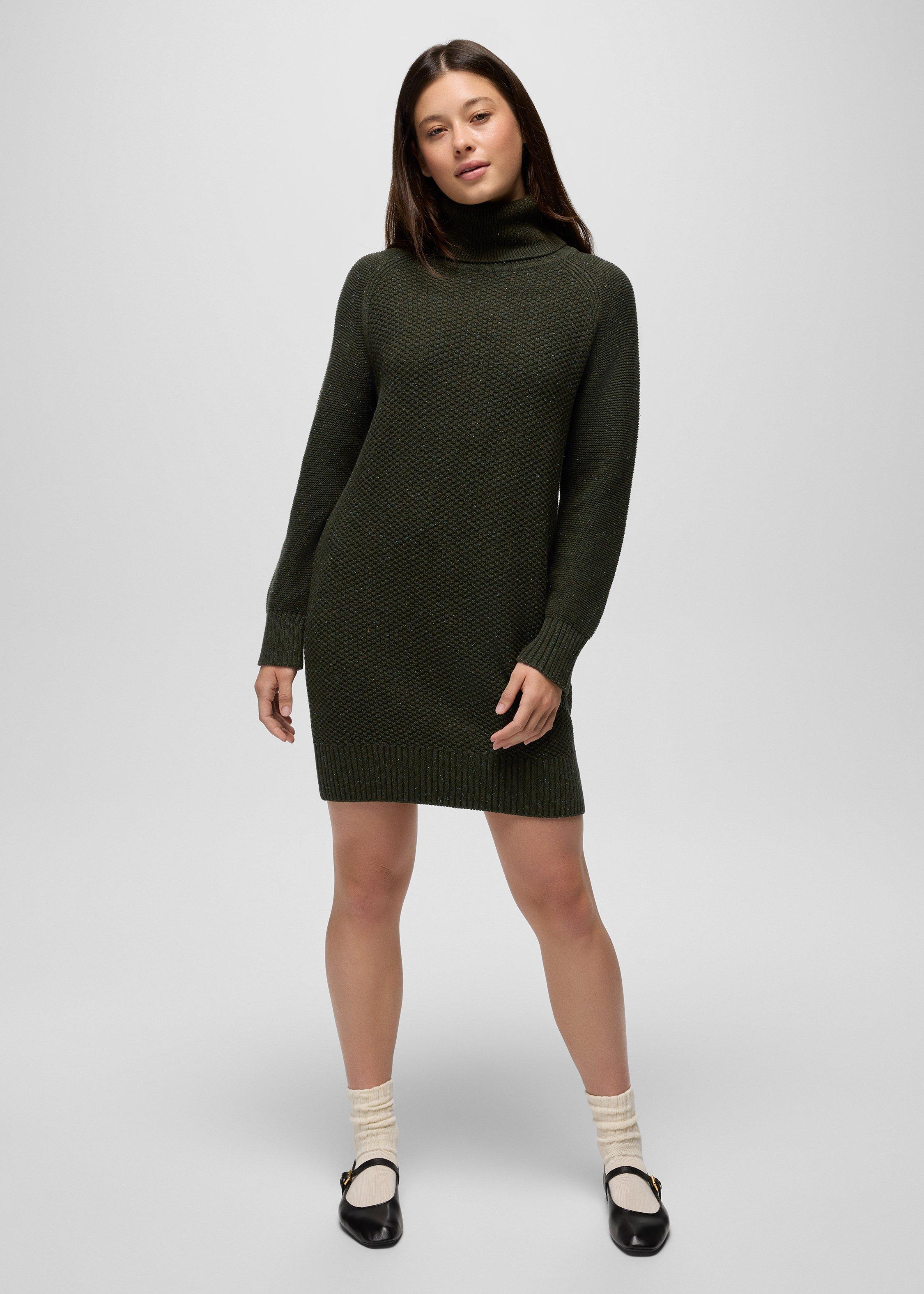 Womens prAna Sangria Fields Sweater Dress - Evergreen