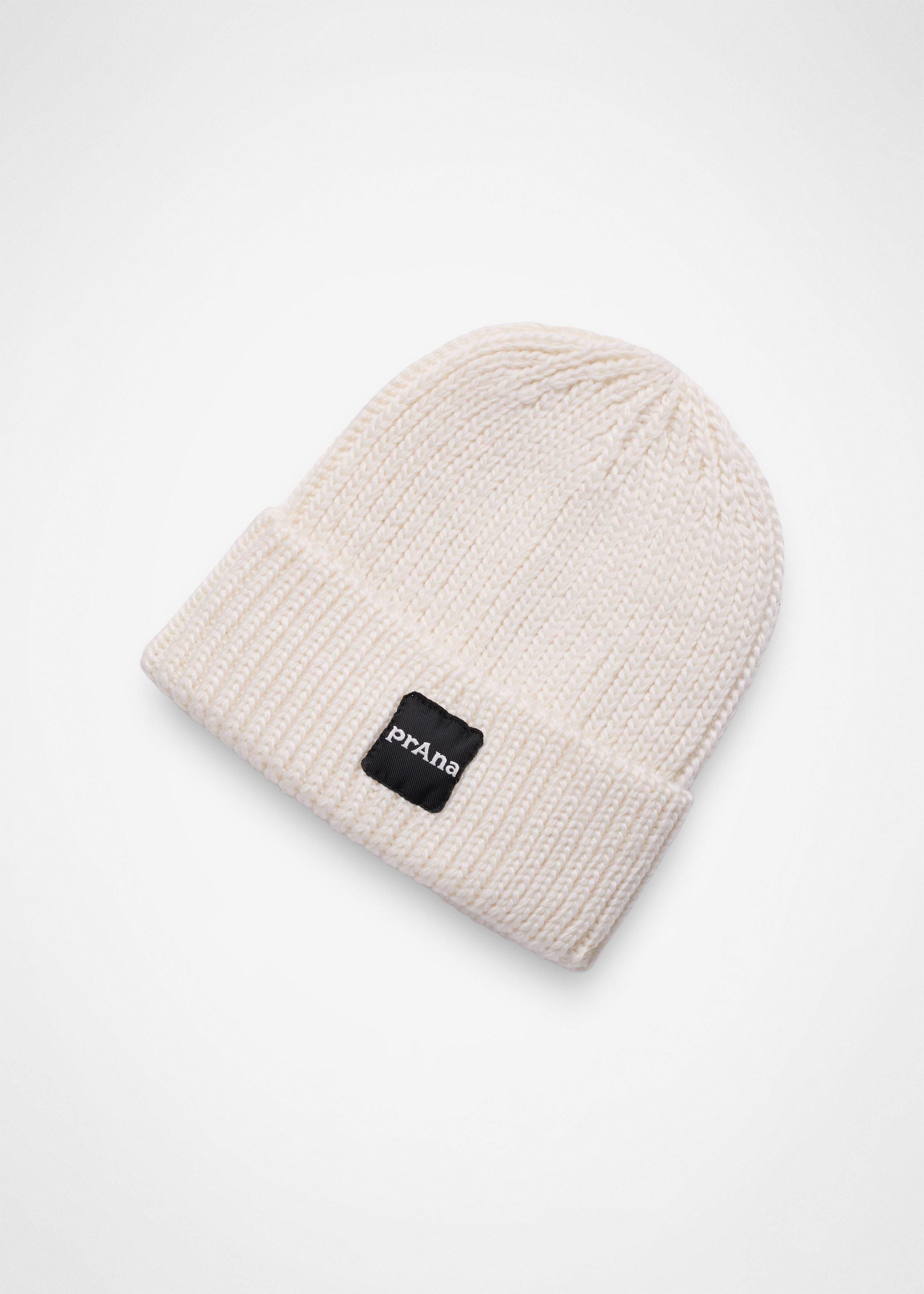 Gender Neutral prAna Logo Beanie - Soft White