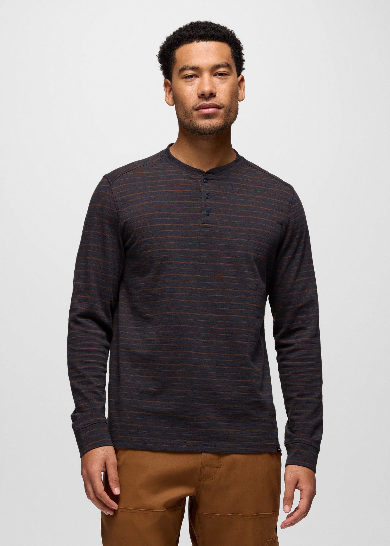 Mens prAna Ronnie Henley II - Stormy Night Stripe