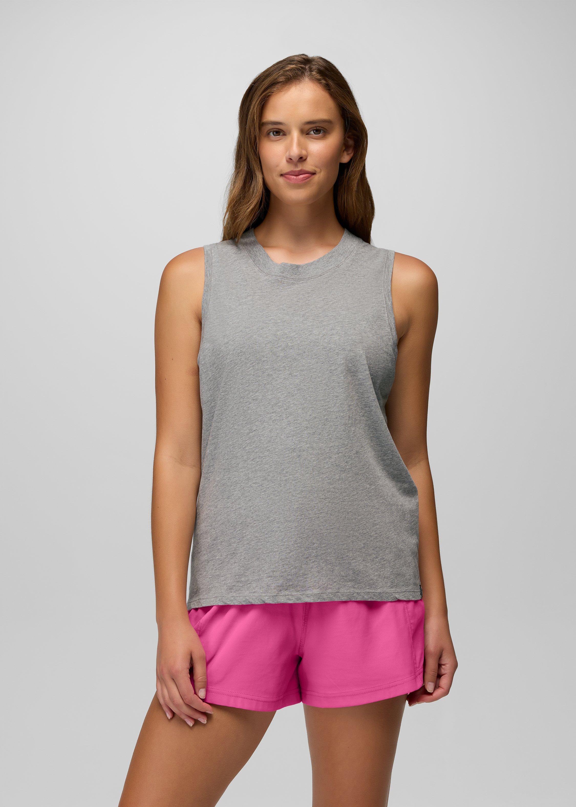 Womens prAna Everyday Tank - Medium Heather Grey