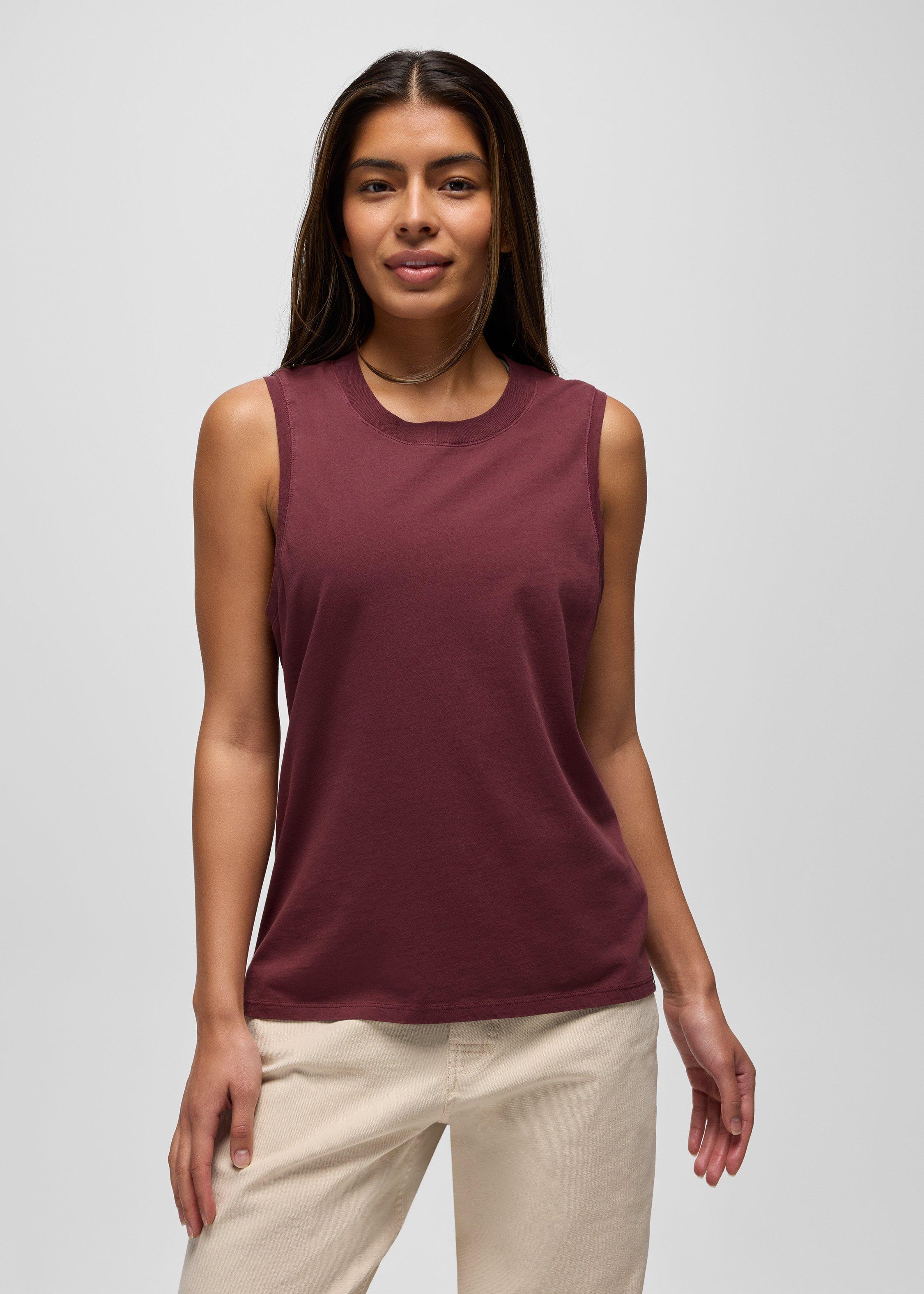 Womens prAna Everyday Tank - Deep Vino