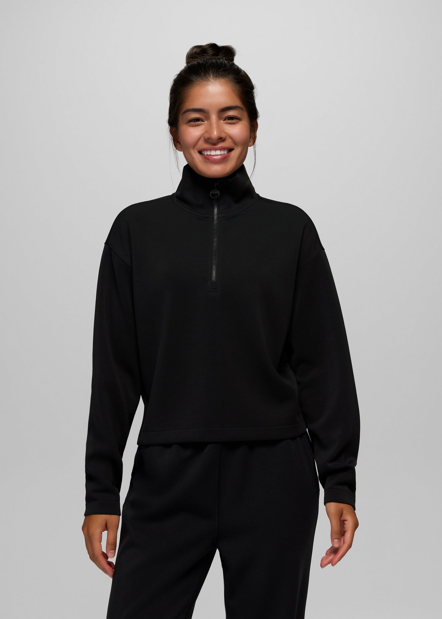 Womens prAna Shea Soft Half Zip - Black II