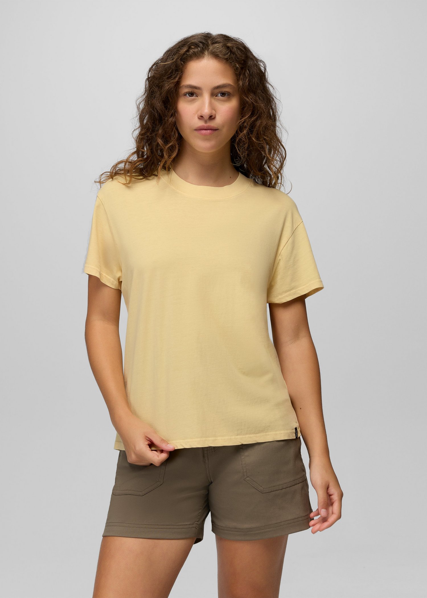 Womens prAna Everyday Short Sleeve Tee - Vanilla Bean