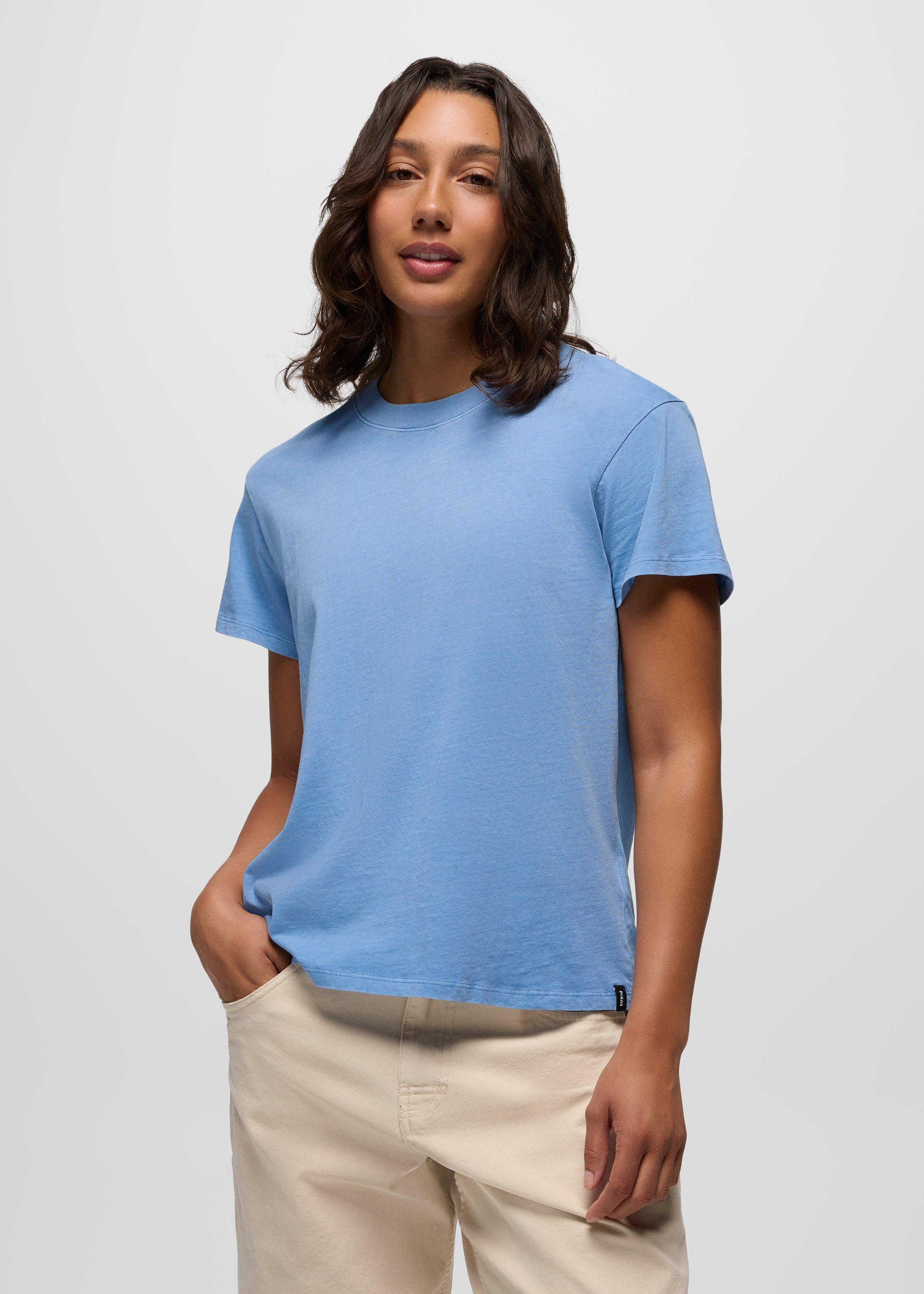 Womens prAna Everyday Short Sleeve Tee - Blue Vibes