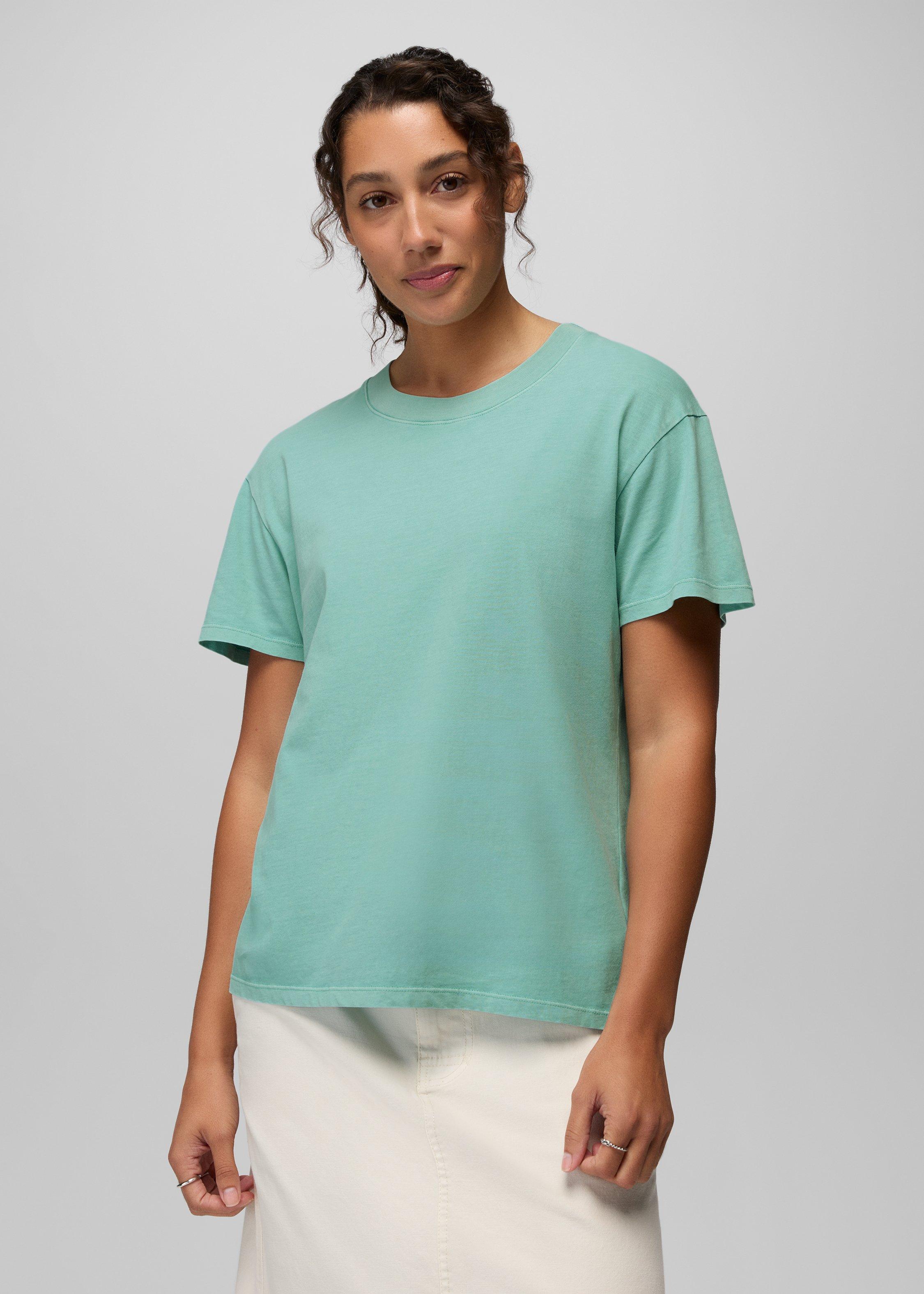 Womens prAna Everyday Short Sleeve Tee - Sea Glass
