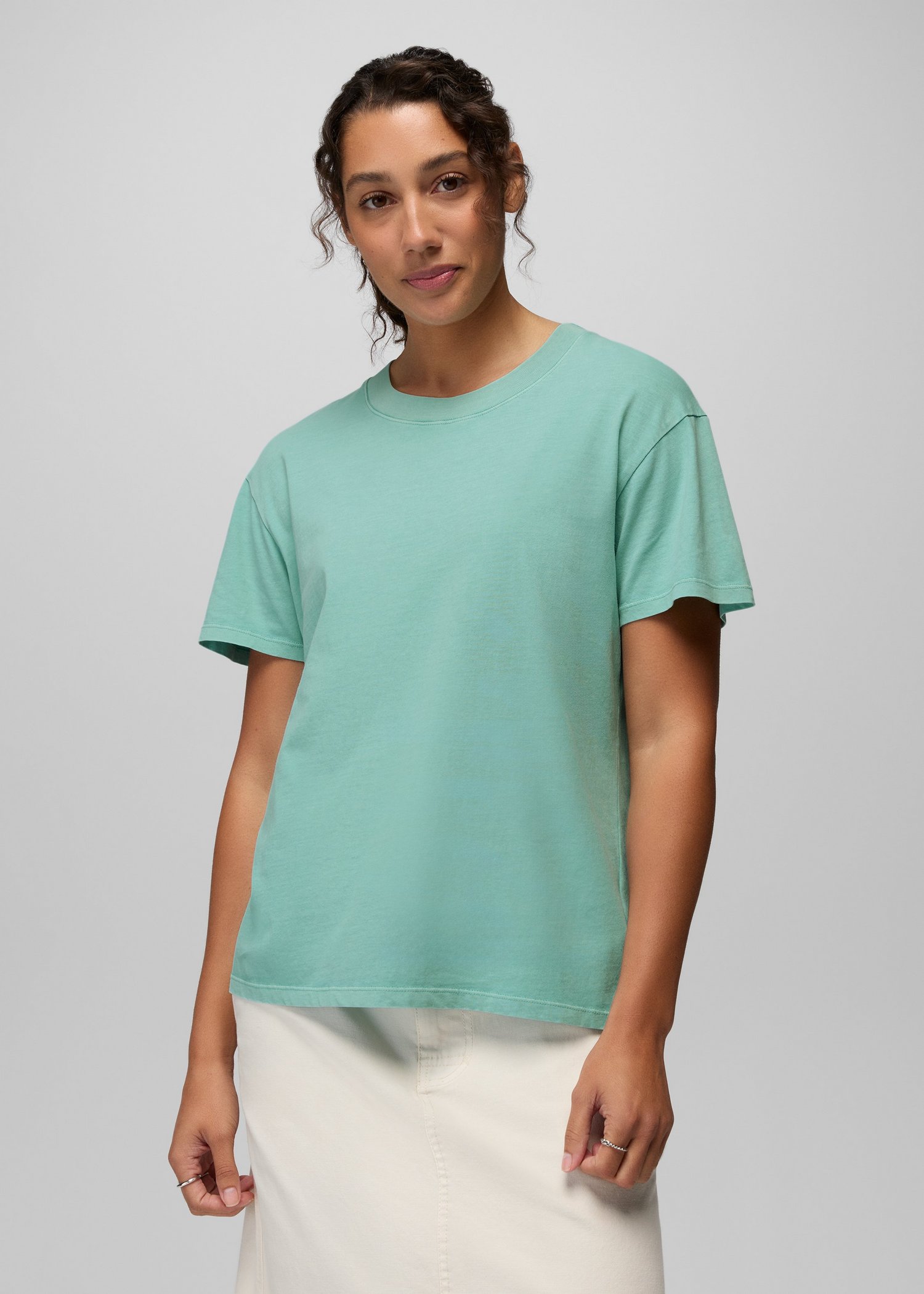Womens prAna Everyday Short Sleeve Tee - Sea Glass