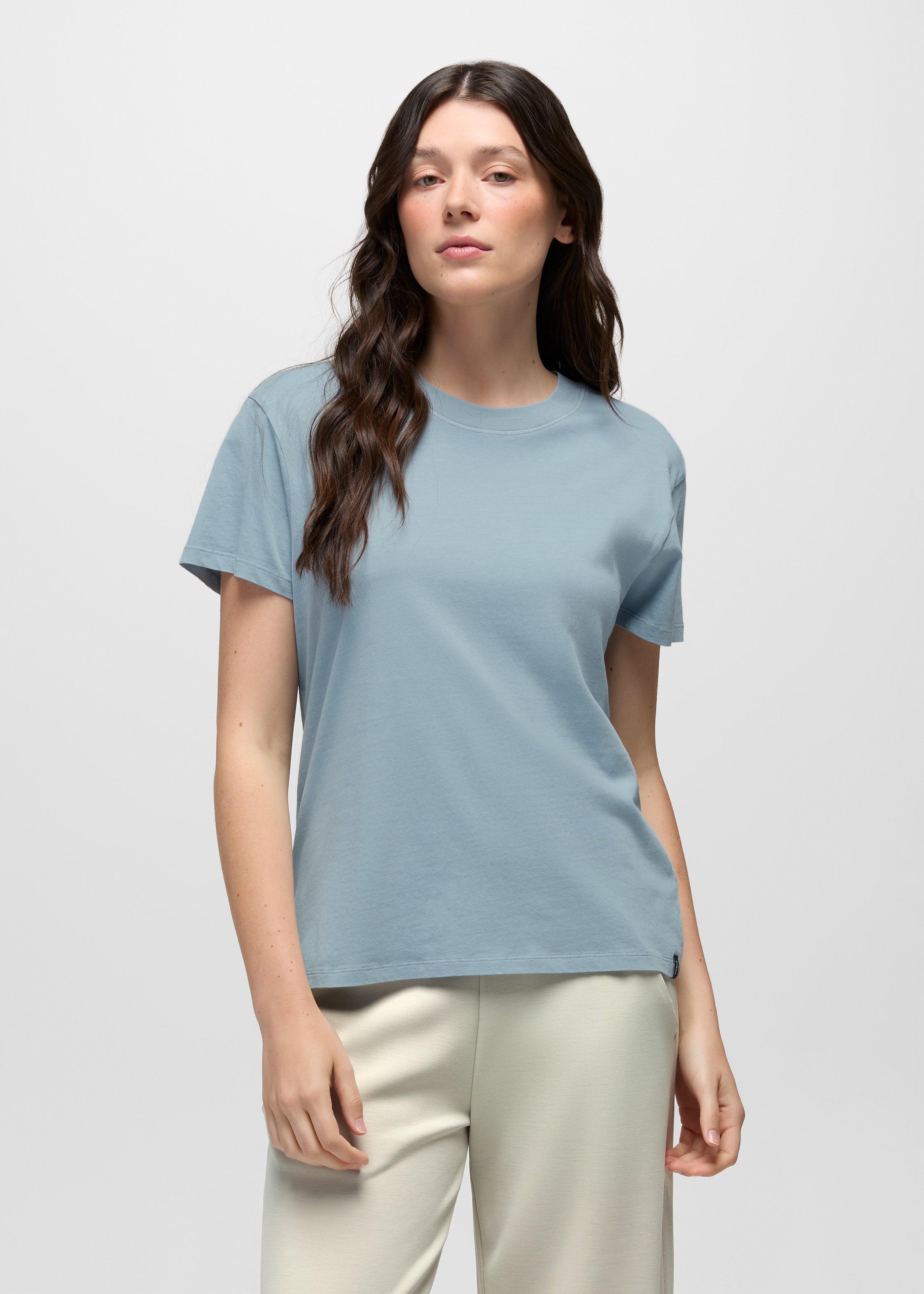 Womens prAna Everyday Short Sleeve Tee - Glacier Skies