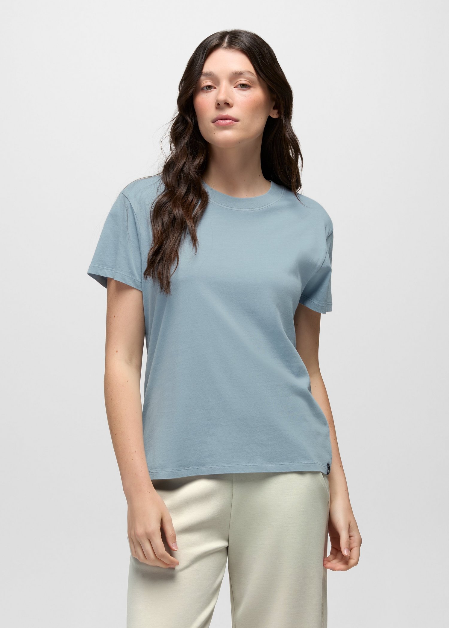 Womens prAna Everyday Short Sleeve Tee - Glacier Skies
