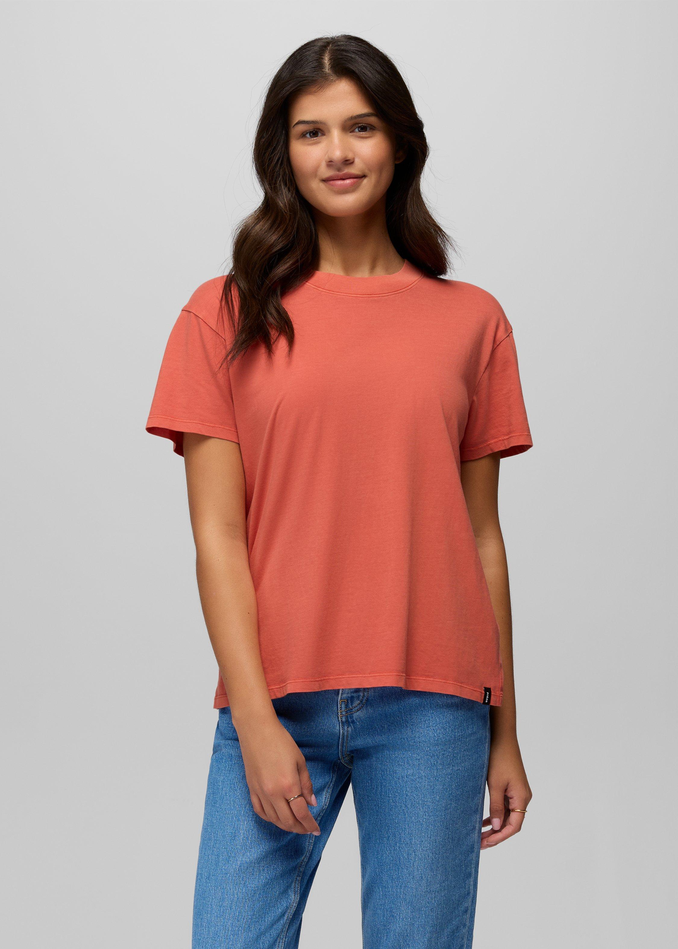 Womens prAna Everyday Short Sleeve Tee - Lychee