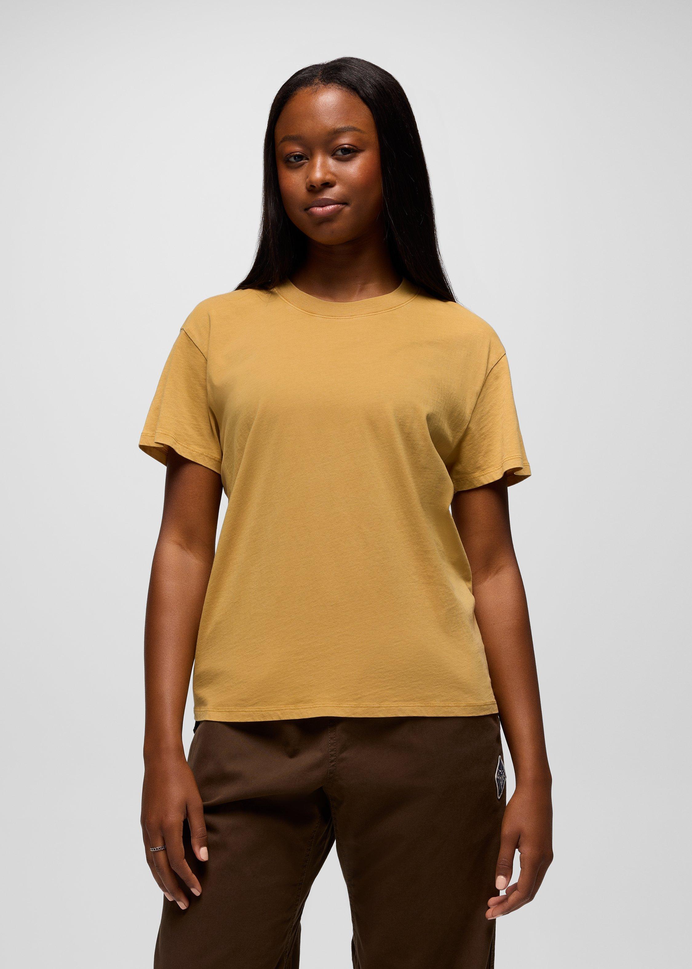 Womens prAna Everyday Short Sleeve Tee - Dijon