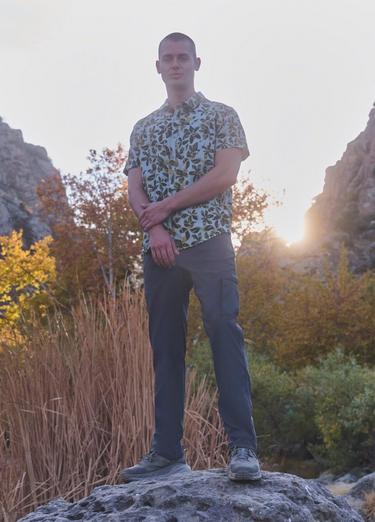 Lost Sol Printed Short Sleeve Shirt, Color: Saltwater Wildflower, image 3