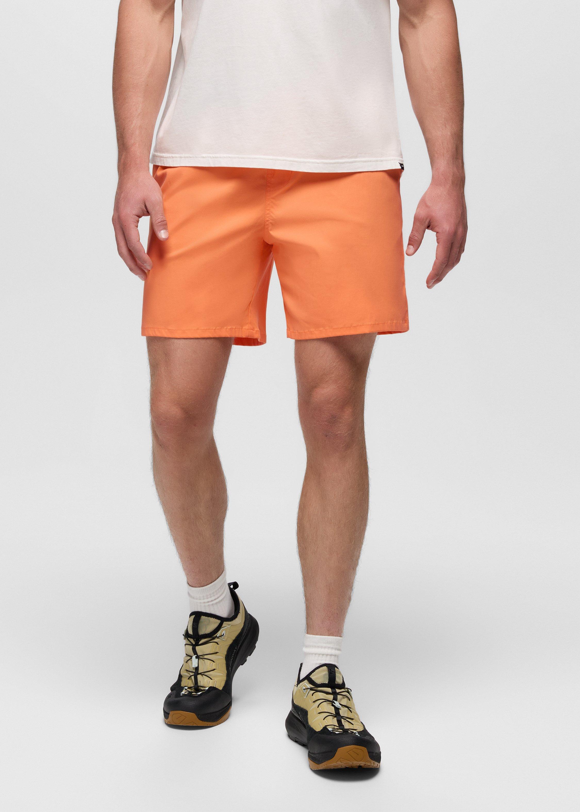 prAna Men's Stretch Zion Pull On 7in Short in Papaya - Size: Large