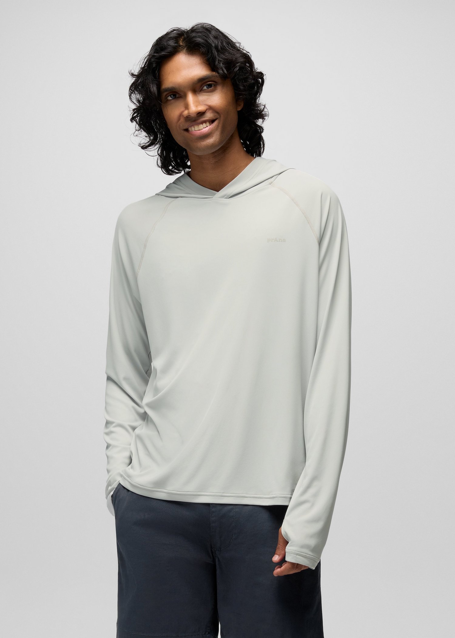 Mens prAna Sol Shade Hoodie - River Rock