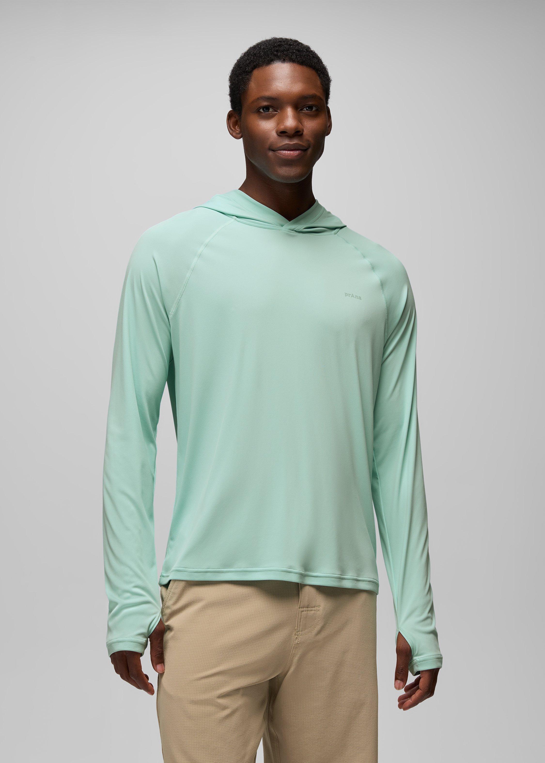 Mens prAna Sol Shade Hoodie - Sea Glass