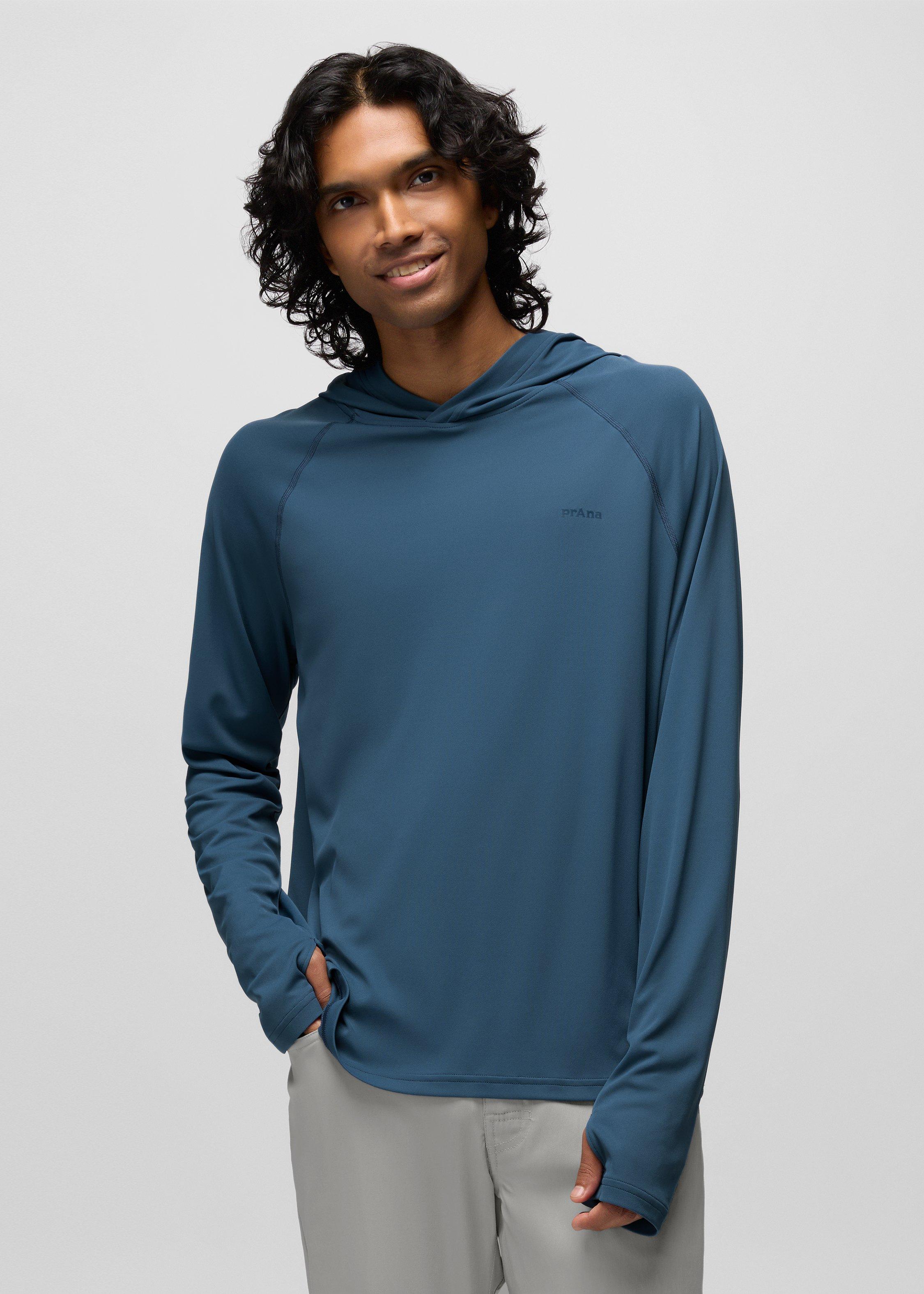 Mens prAna Sol Shade Hoodie - Bluff Blue