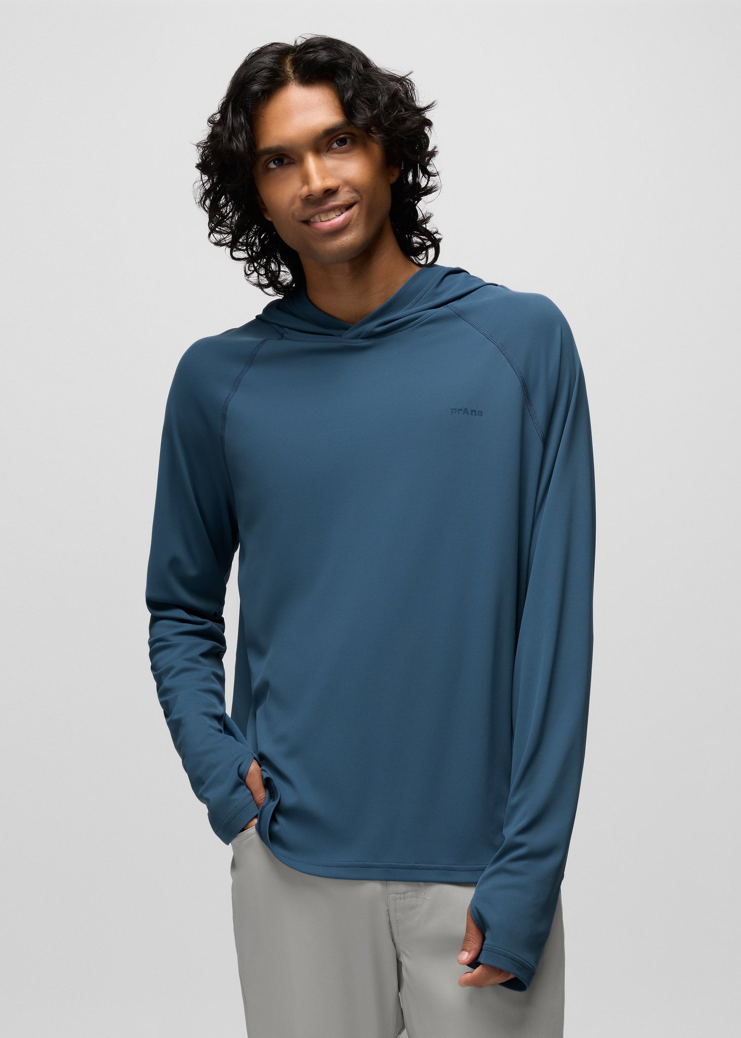Mens prAna Sol Shade Hoodie - Bluff Blue